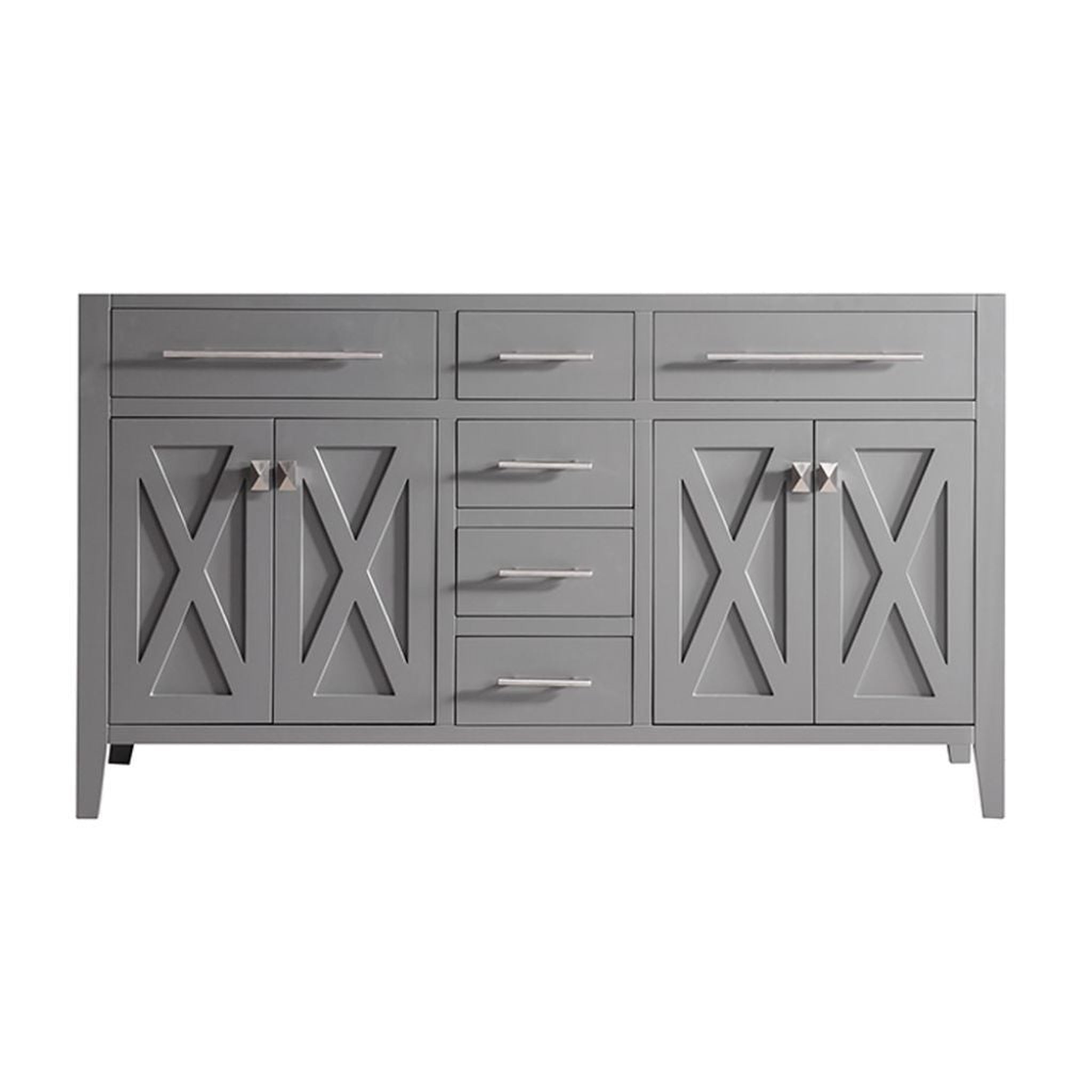 Laviva, Laviva Wimbledon 60" Double Sink Vanity Base in Gray Finish