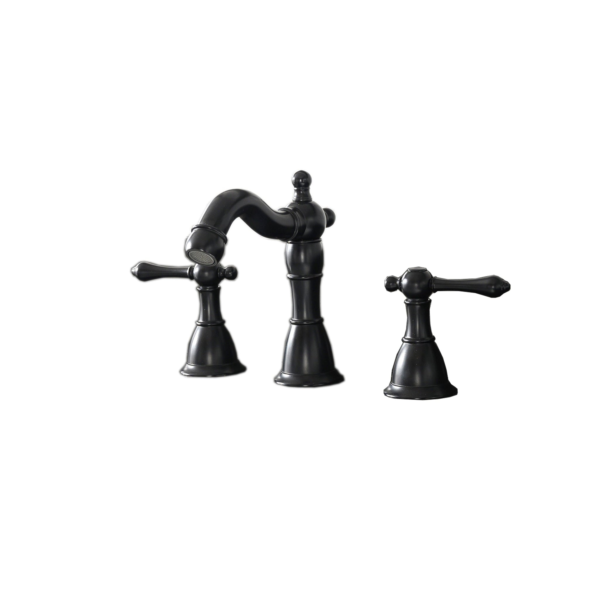 Legion Furniture, Legion Furniture 7" Widespread Faucet With Drain in Matte Black Finish