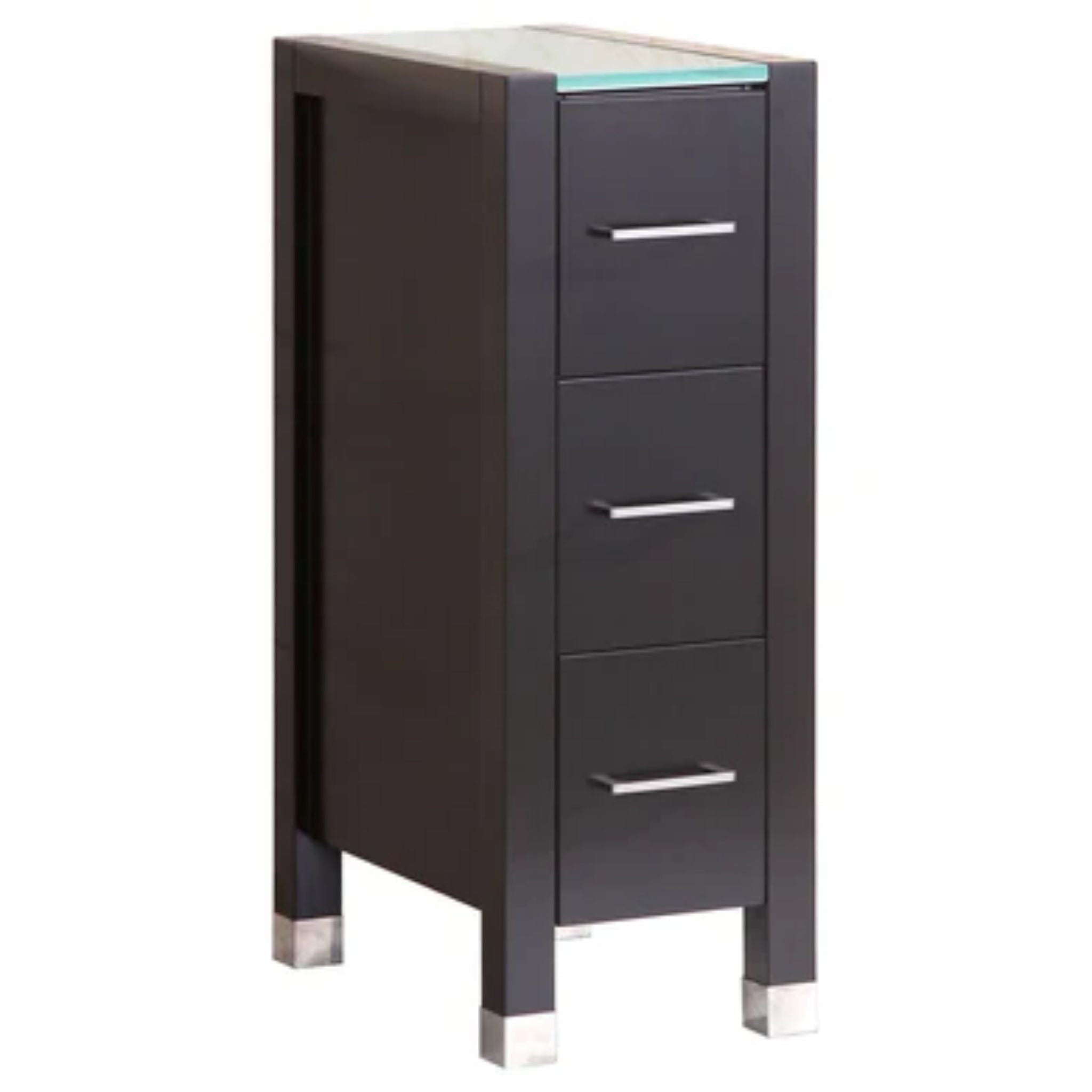 LessCare, LessCare 12" Black Vanity Drawer Base Cabinet - Style 3