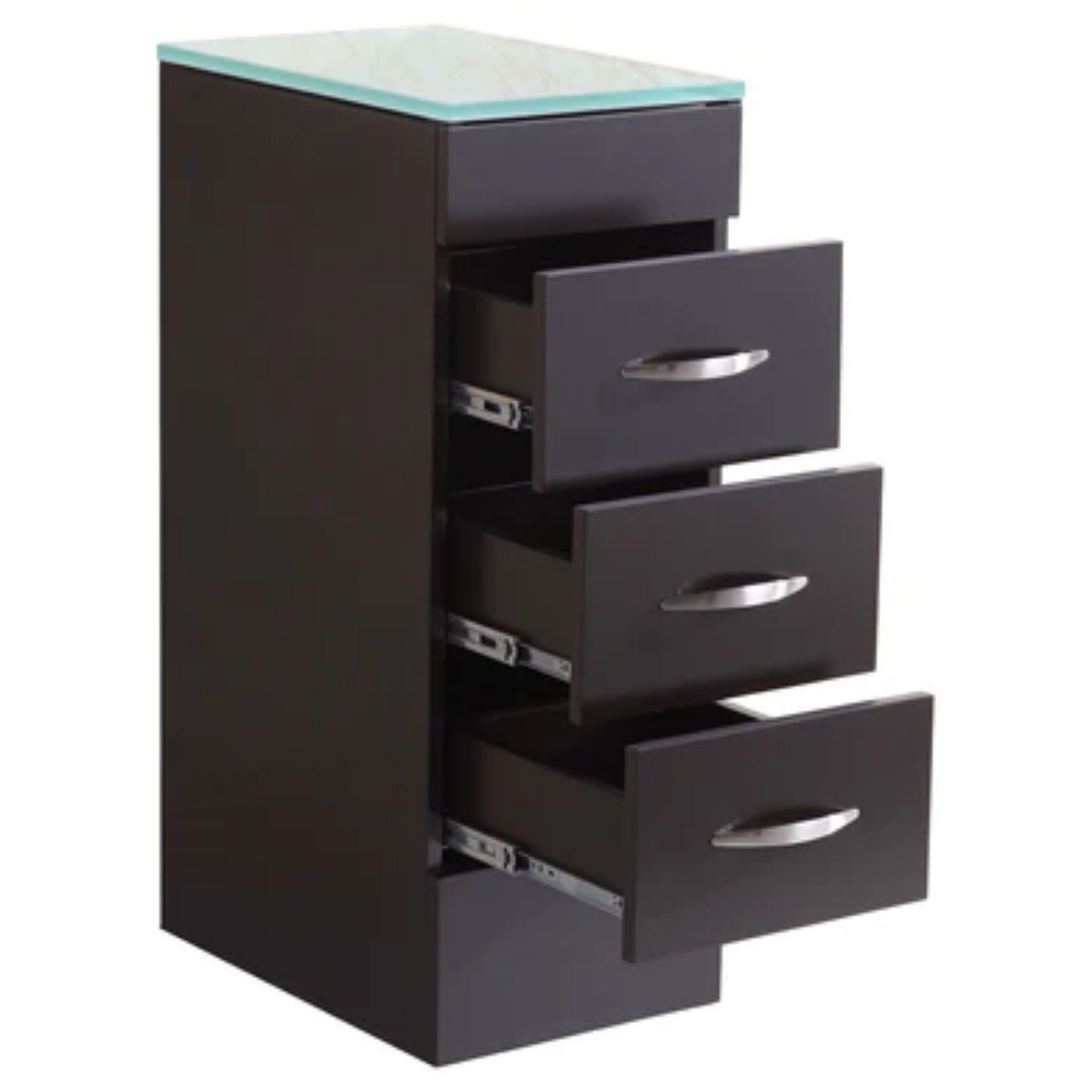 LessCare, LessCare 12" Black Vanity Drawer Base Cabinet - Style 5