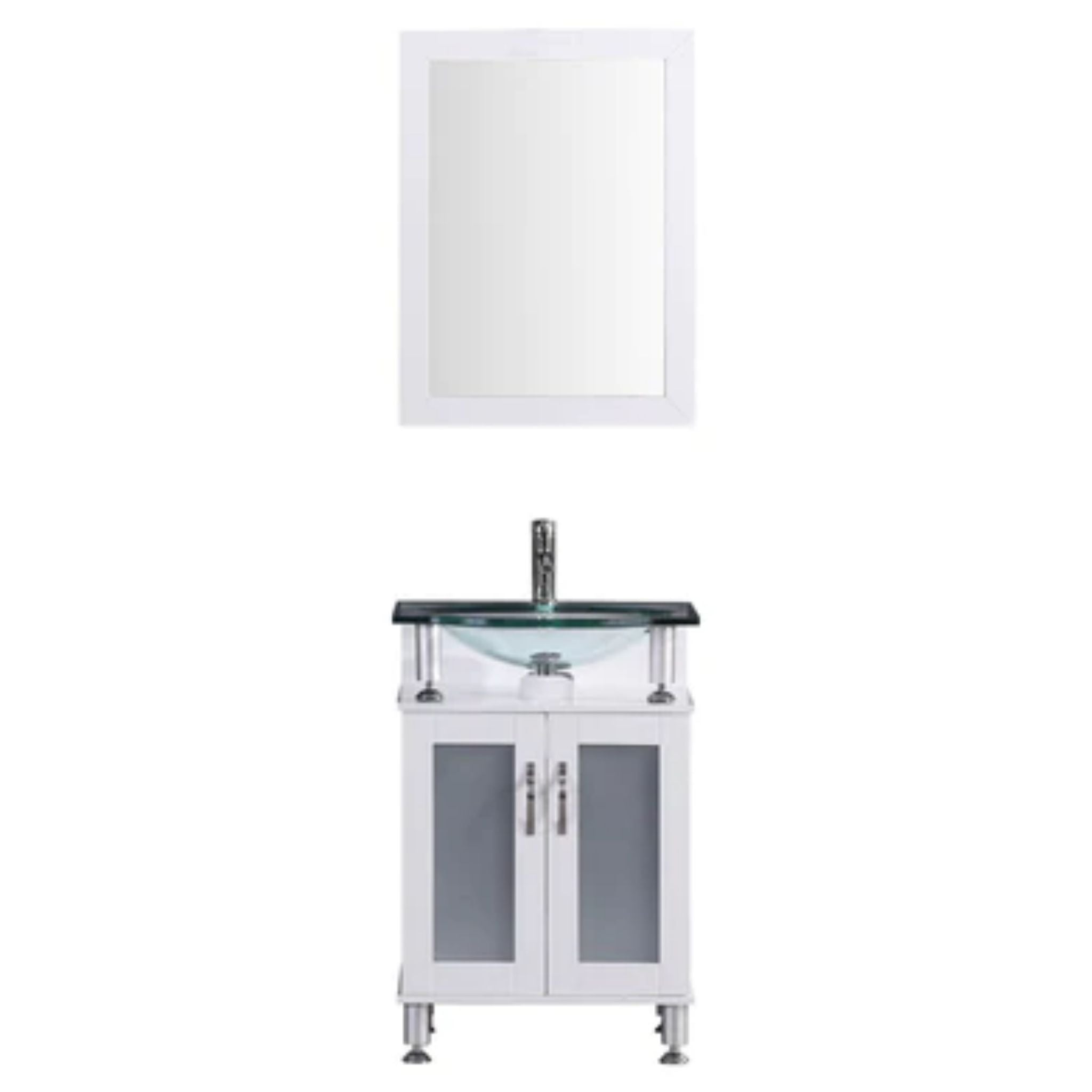 LessCare, LessCare 23" White Modern Vanity Cabinet