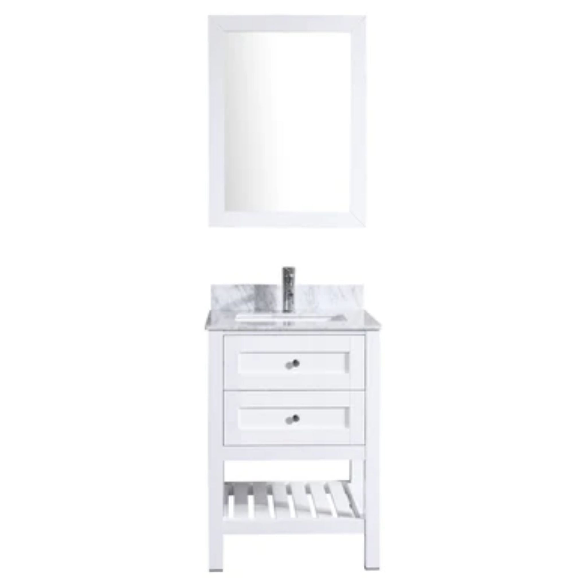 LessCare, LessCare 23" White Vanity Cabinet Set