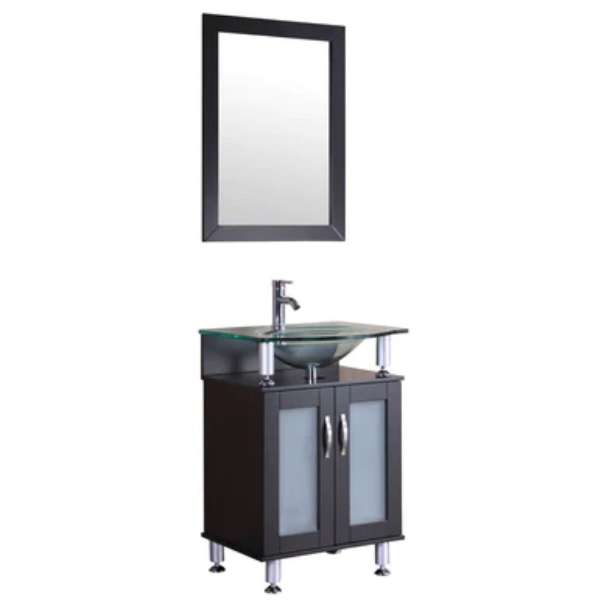 LessCare, LessCare 24" Espresso Modern Vanity Cabinet Set - Style 1