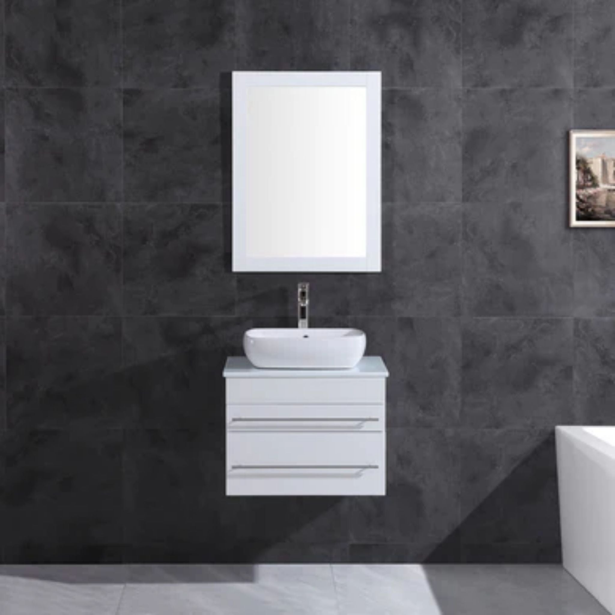 LessCare, LessCare 24" White Vanity Cabinet Modern