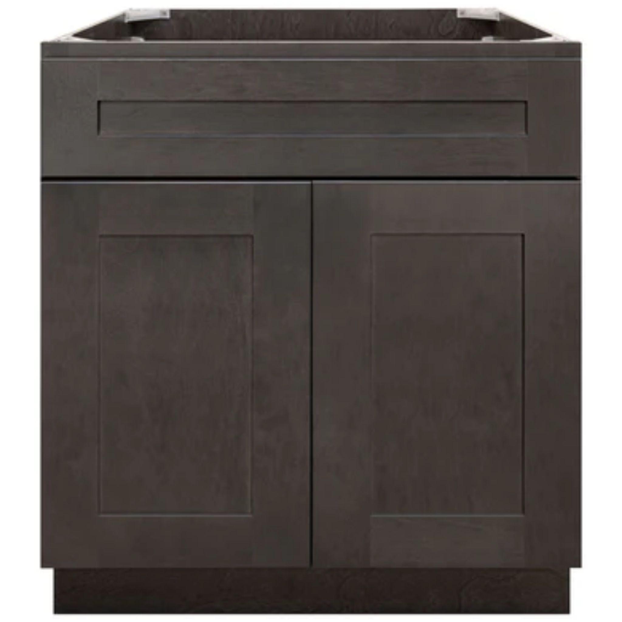 LessCare, LessCare 24" x 34.5" x 21" Dover Gray Vanity Sink Base Cabinet