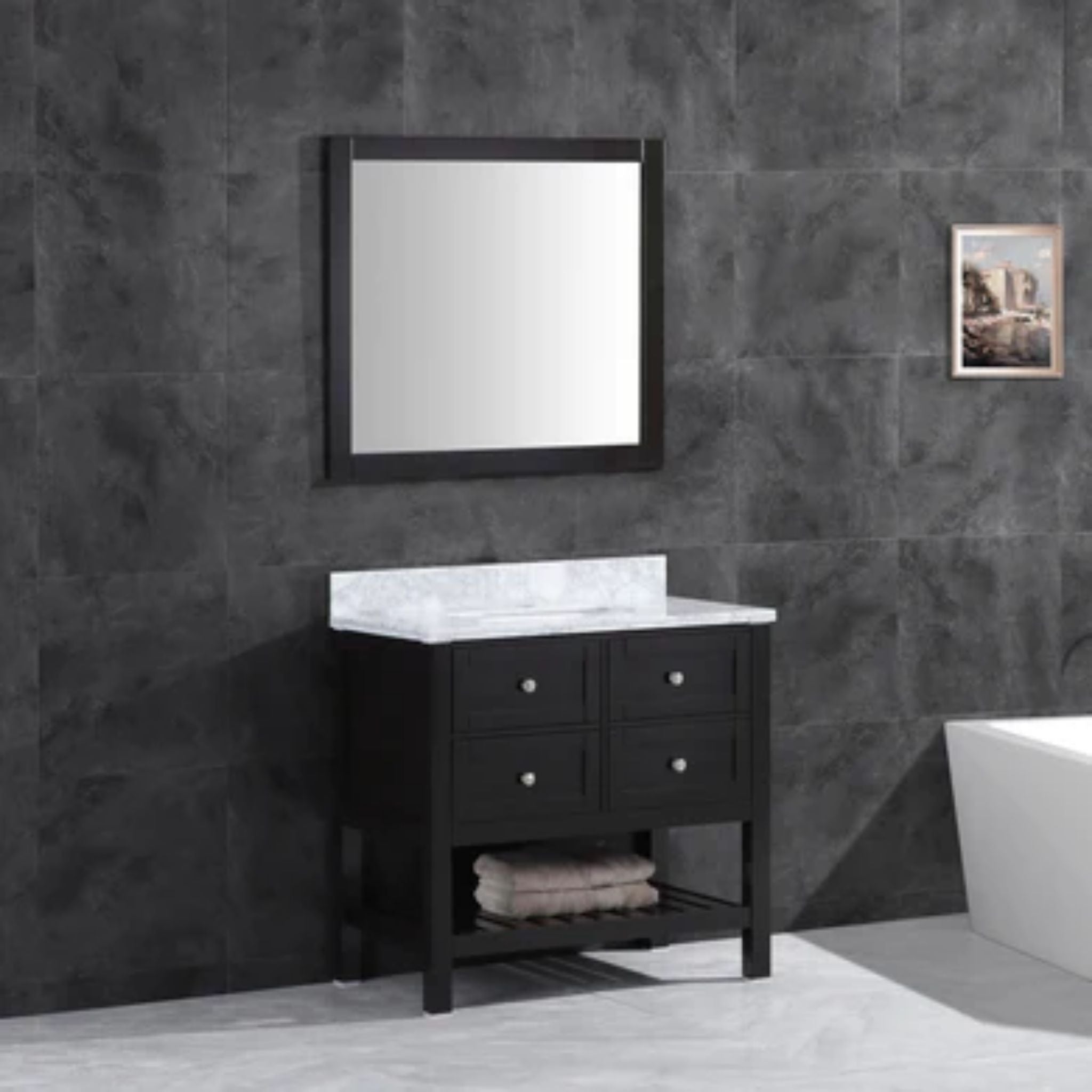 LessCare, LessCare 29" Espresso Vanity Cabinet Set