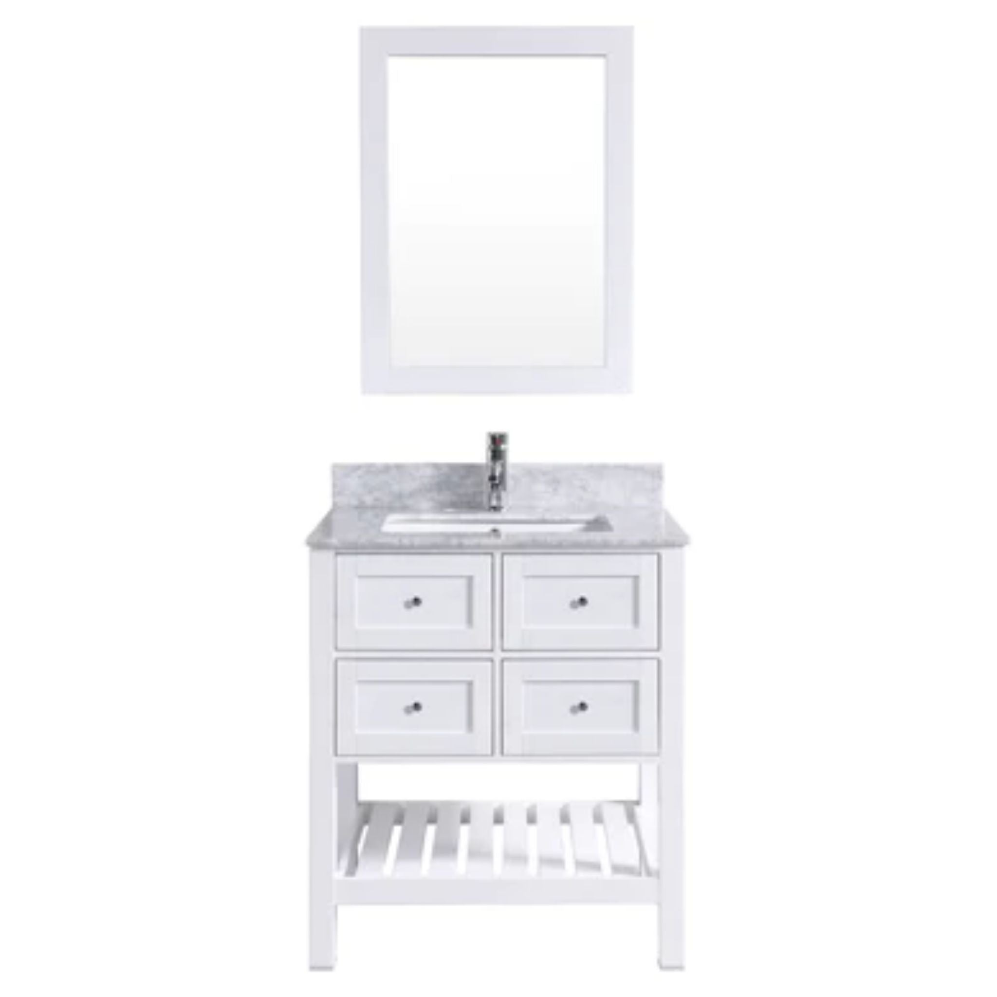 LessCare, LessCare 29" White Vanity Cabinet Set