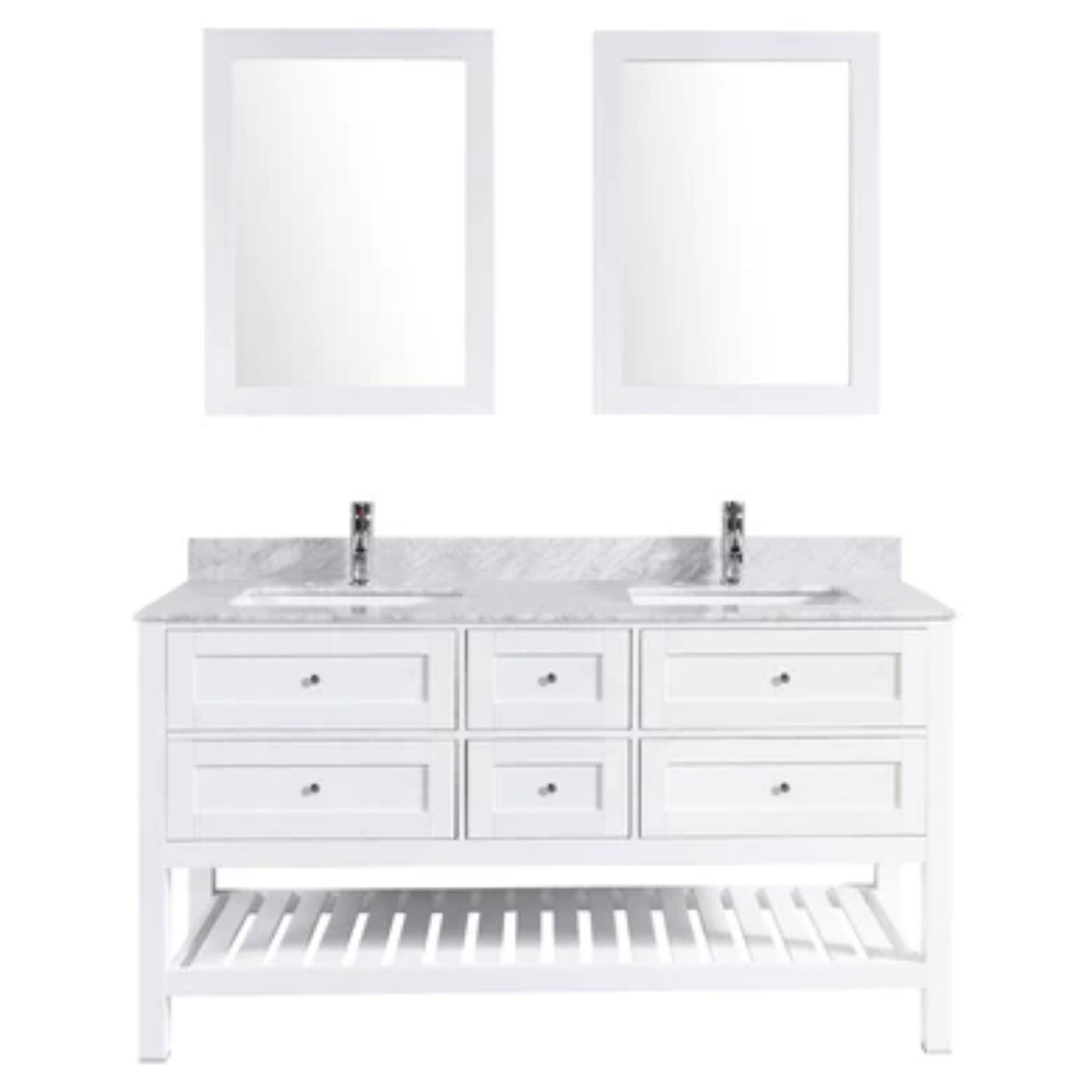 LessCare, LessCare 71" White Vanity Cabinet Set