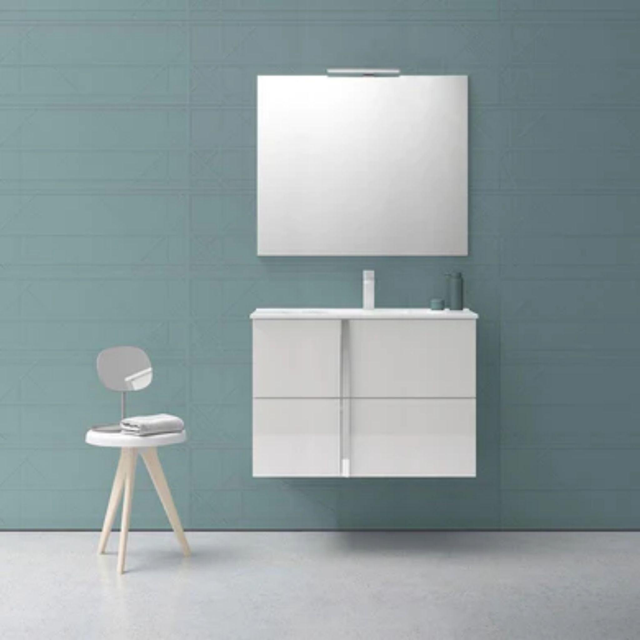 LessCare, LessCare Onix+ by Royo 40" White Modern Wall-Mount 2 Drawers Vanity Cabinet