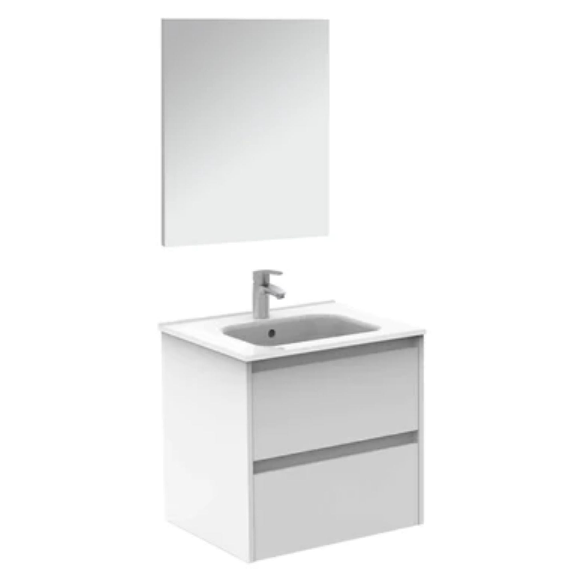 LessCare, LessCare Sansa by Royo 24" White Modern Wall-Mount 2 Drawers Vanity Cabinet