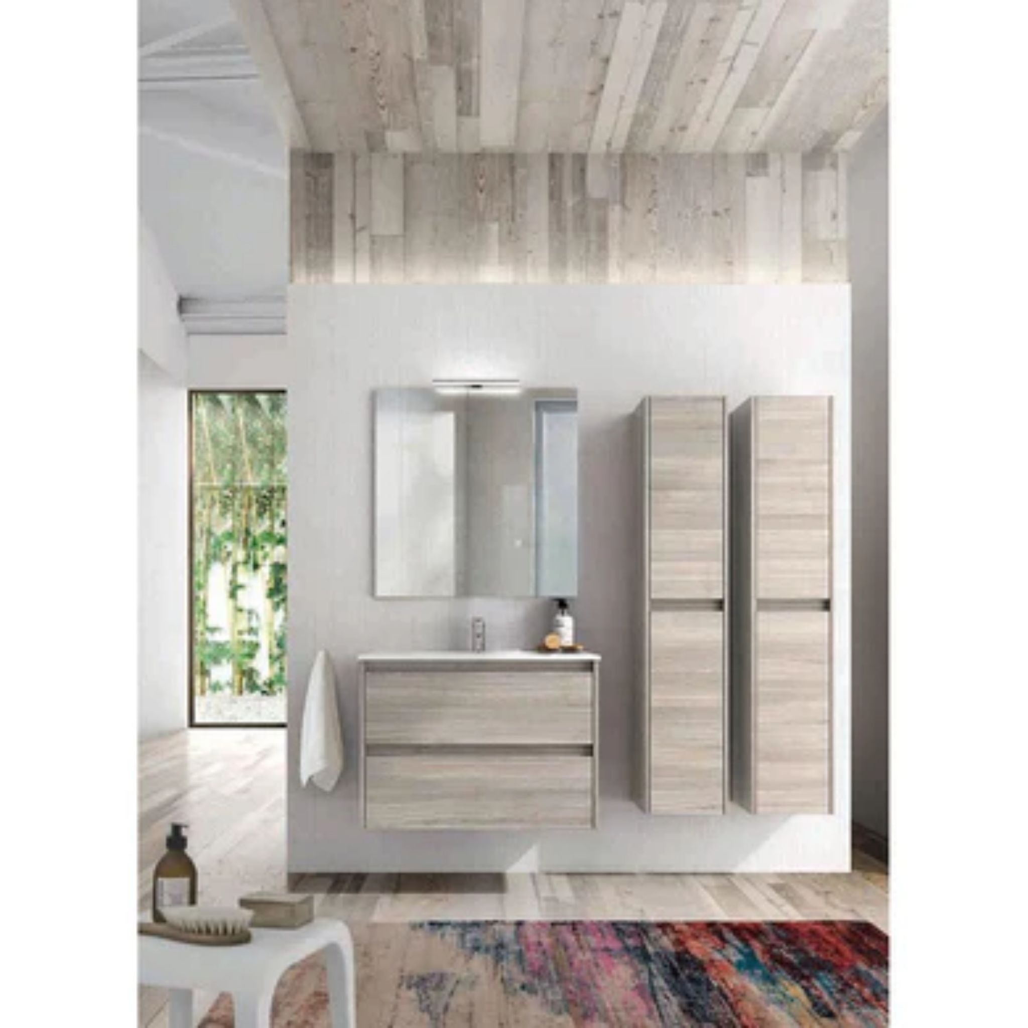 LessCare, LessCare Sansa by Royo 32" Sandy Grey Modern Wall-Mount 2 Drawers Vanity Cabinet