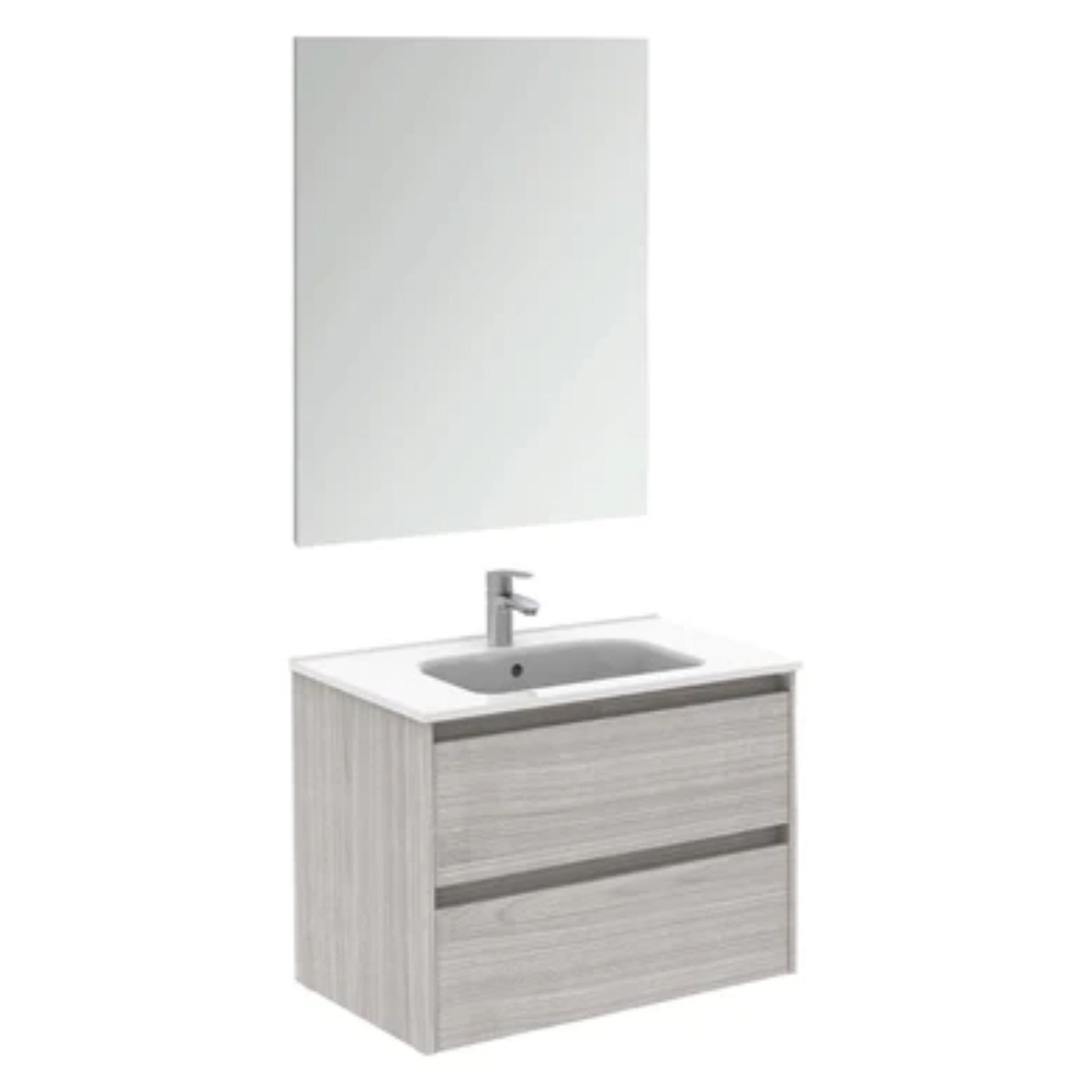 LessCare, LessCare Sansa by Royo 32" Sandy Grey Modern Wall-Mount 2 Drawers Vanity Cabinet