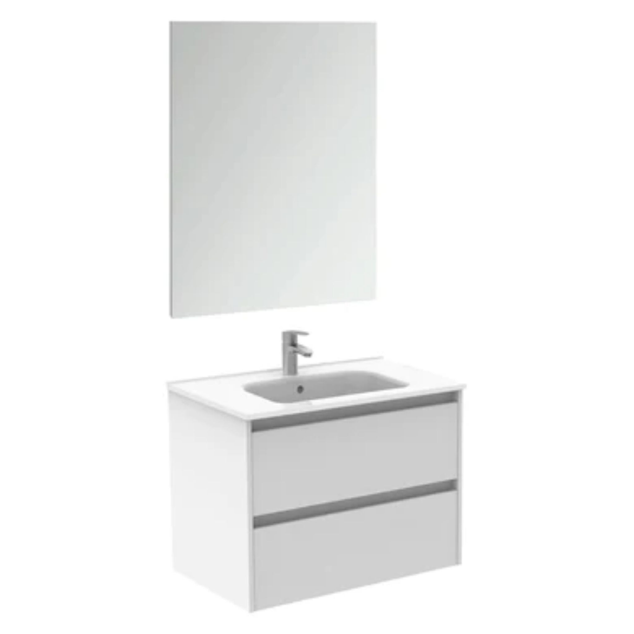 LessCare, LessCare Sansa by Royo 32" White Modern Wall-Mount 2 Drawers Vanity Cabinet