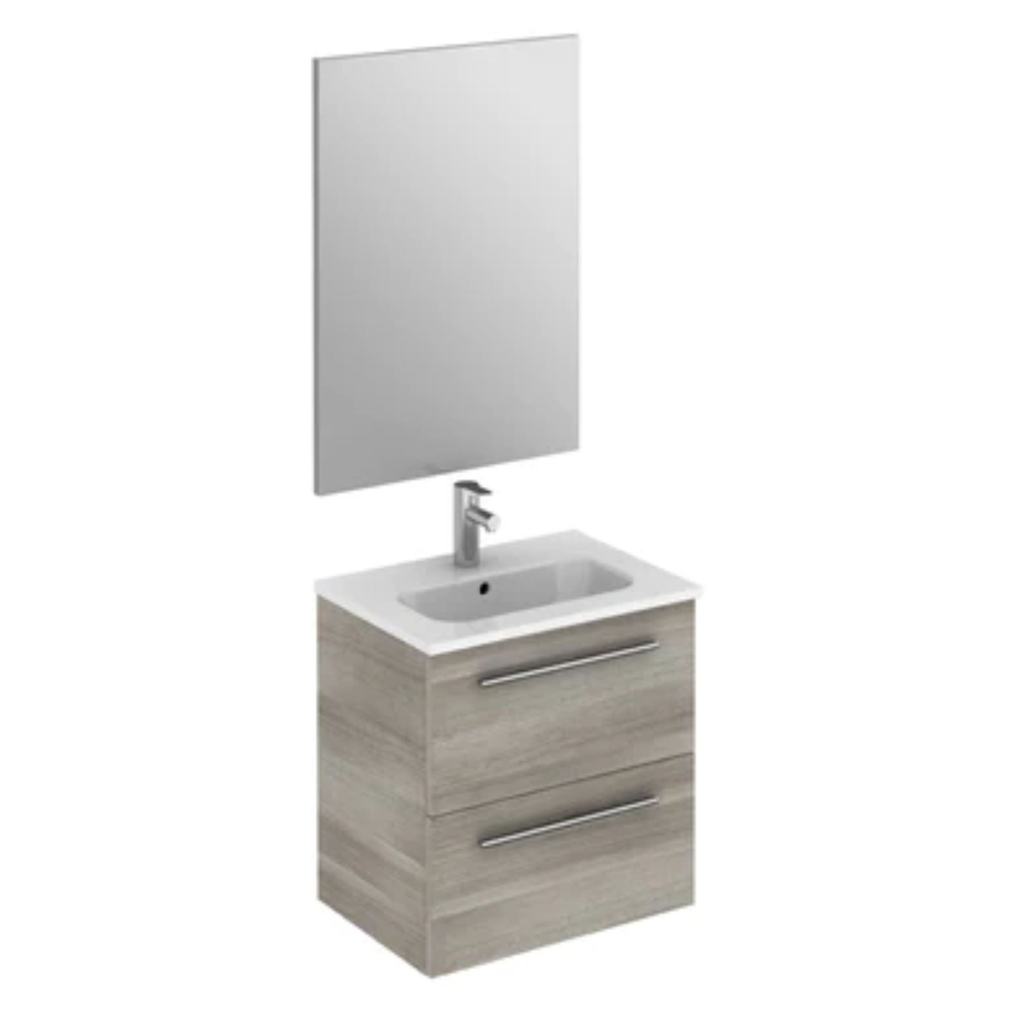 LessCare, LessCare Street by Royo 20" Sandy Grey Modern Wall-Mount 2 Drawers Vanity Set