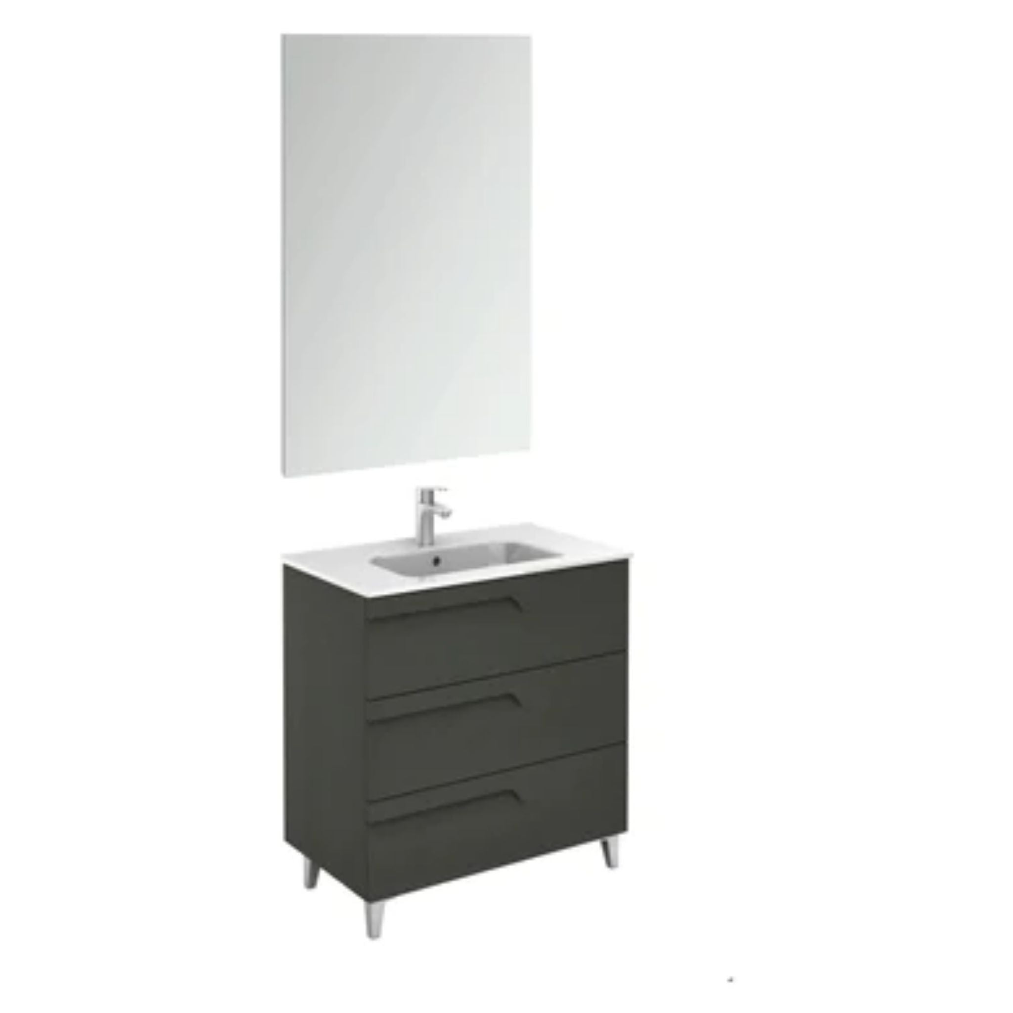 LessCare, LessCare Vitale by Royo 32" Nature Grey Modern Freestanding 3 Drawers Vanity Base Cabinet