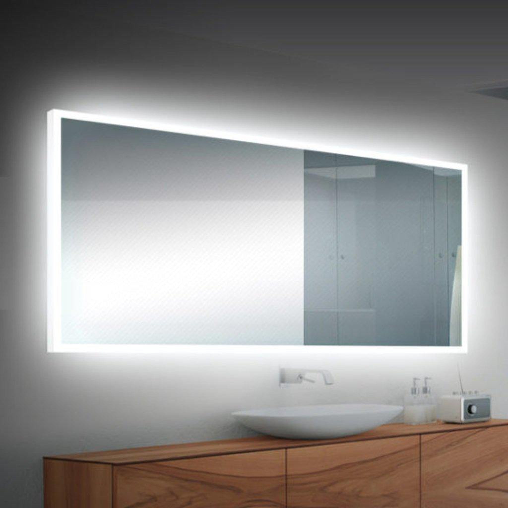 Lighted Impressions, Lighted Impressions Bahama 48" x 24" Rectangular Frameless Wall-Mounted LED Mirror With On/Off IR Sensor