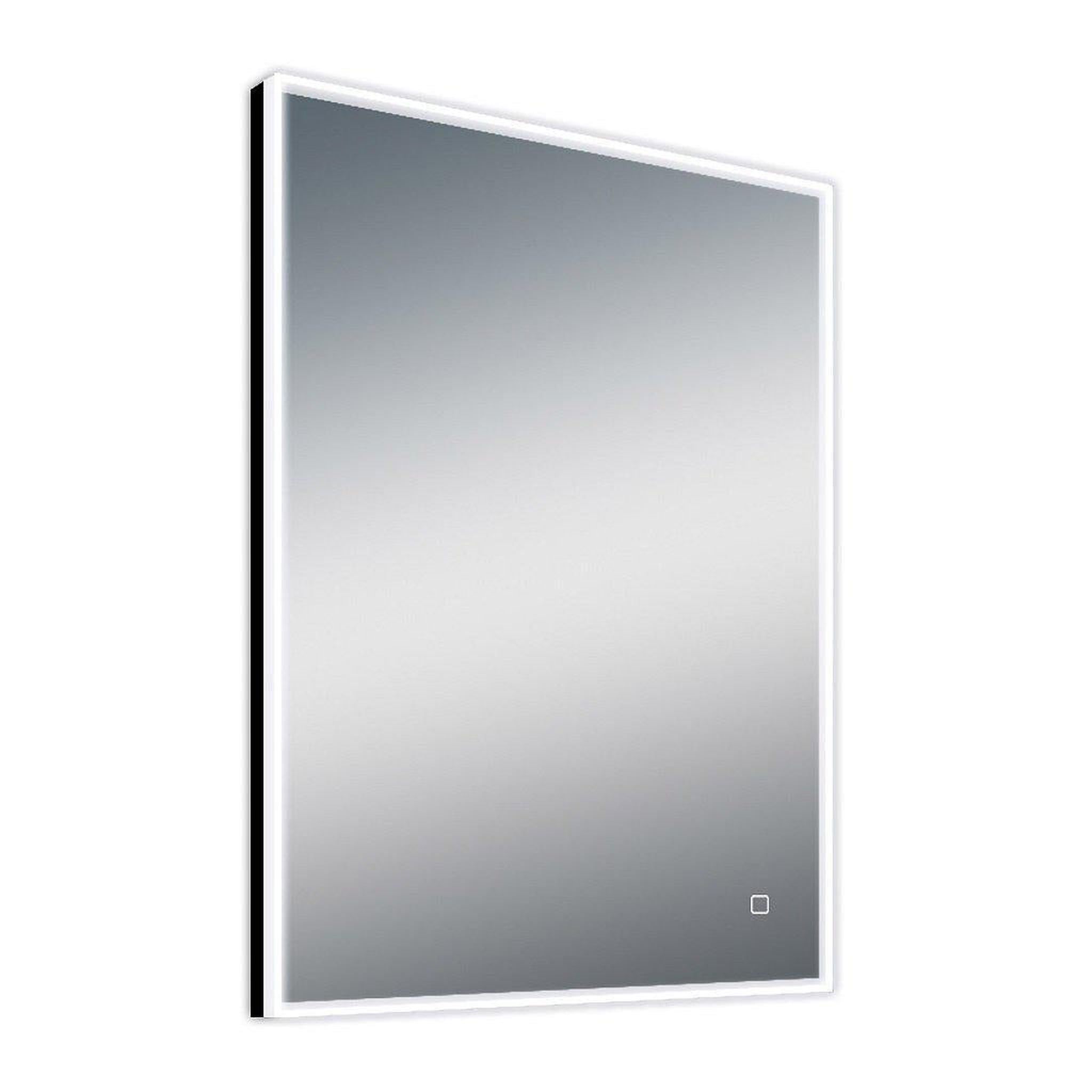 Lighted Impressions, Lighted Impressions Beacon 30" x 36" Rectangular Framed Wall-Mounted LED Mirror With Dimmable Touch Sensor