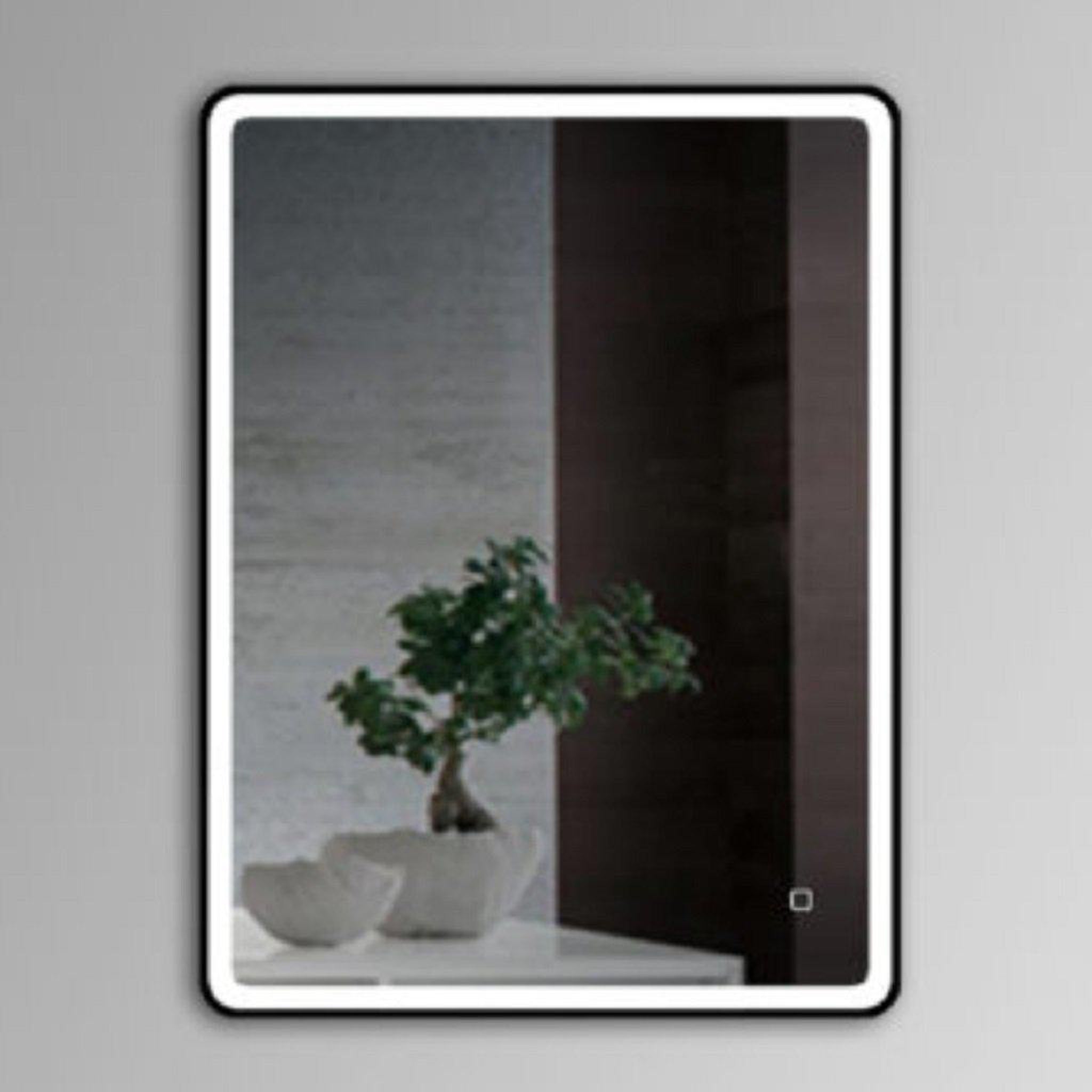 Lighted Impressions, Lighted Impressions Belmar 30" x 36" Rectangular Framed Wall-Mounted LED Mirror With Dimmable Touch Sensor