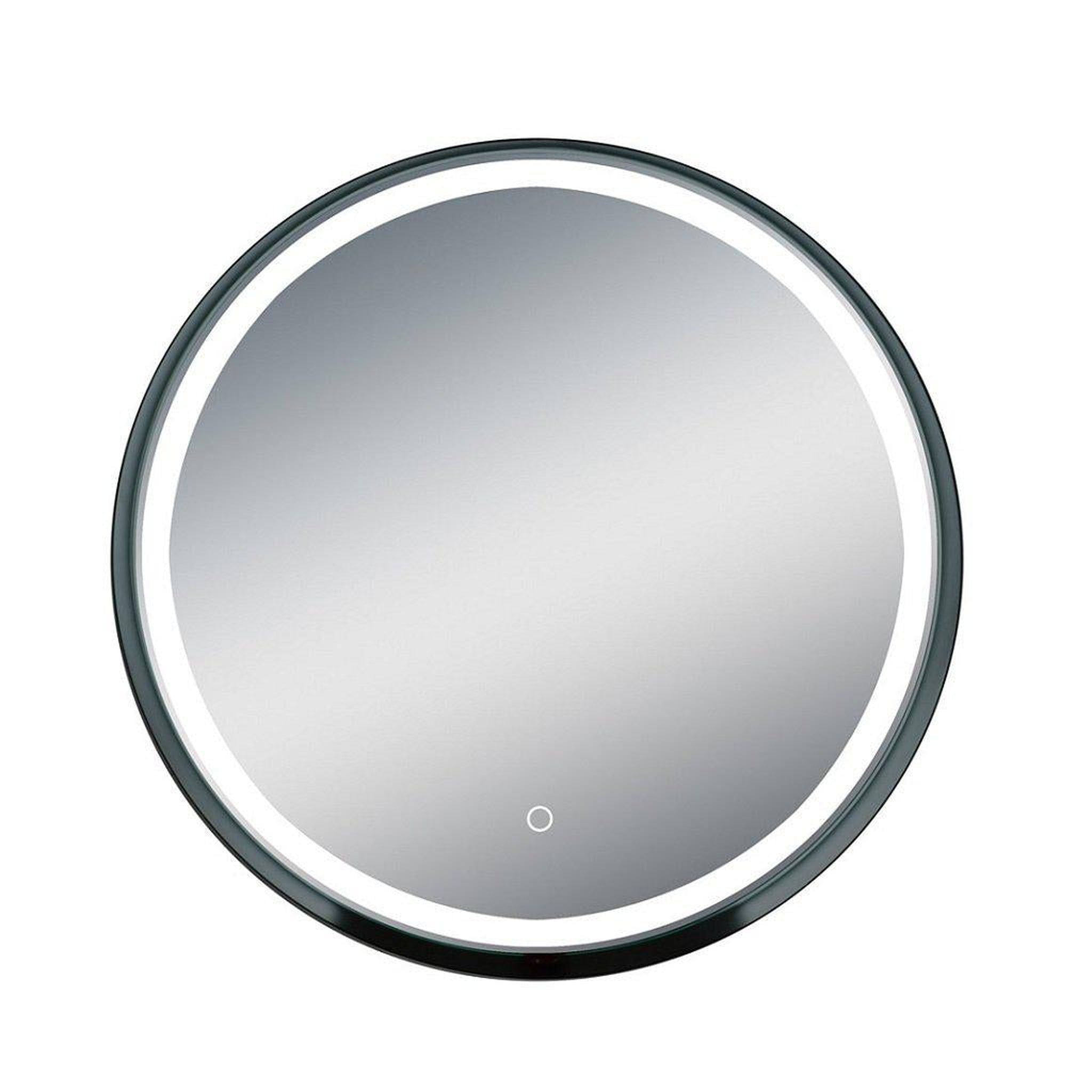 Lighted Impressions, Lighted Impressions Carlton 32" Round Framed Wall-Mounted LED Mirror With Dimmable Touch Sensor