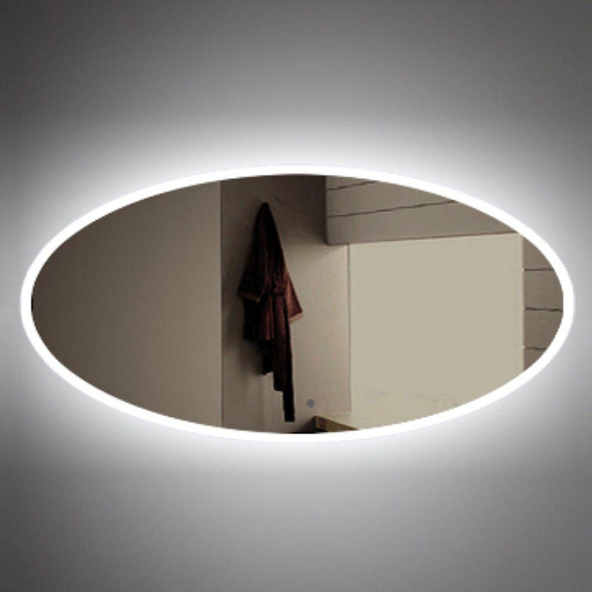 Lighted Impressions, Lighted Impressions Cosmos 48" x 24" Oval Frameless Wall-Mounted LED Mirror With IR Sensor