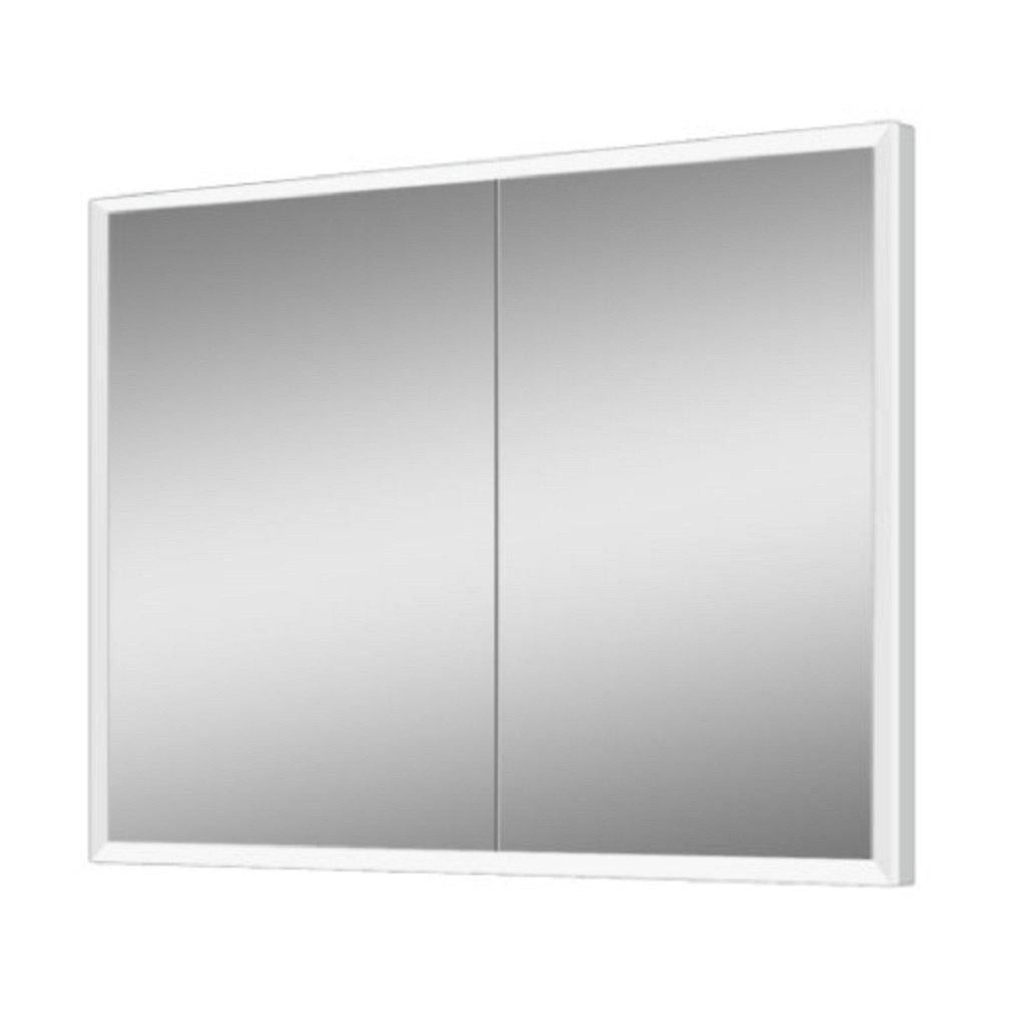 Lighted Impressions, Lighted Impressions Kona 36" x 28" Rectangular Framed Wall-Mounted LED Mirror Cabinet With 3-Section Rocker Switch & Glass Shelves