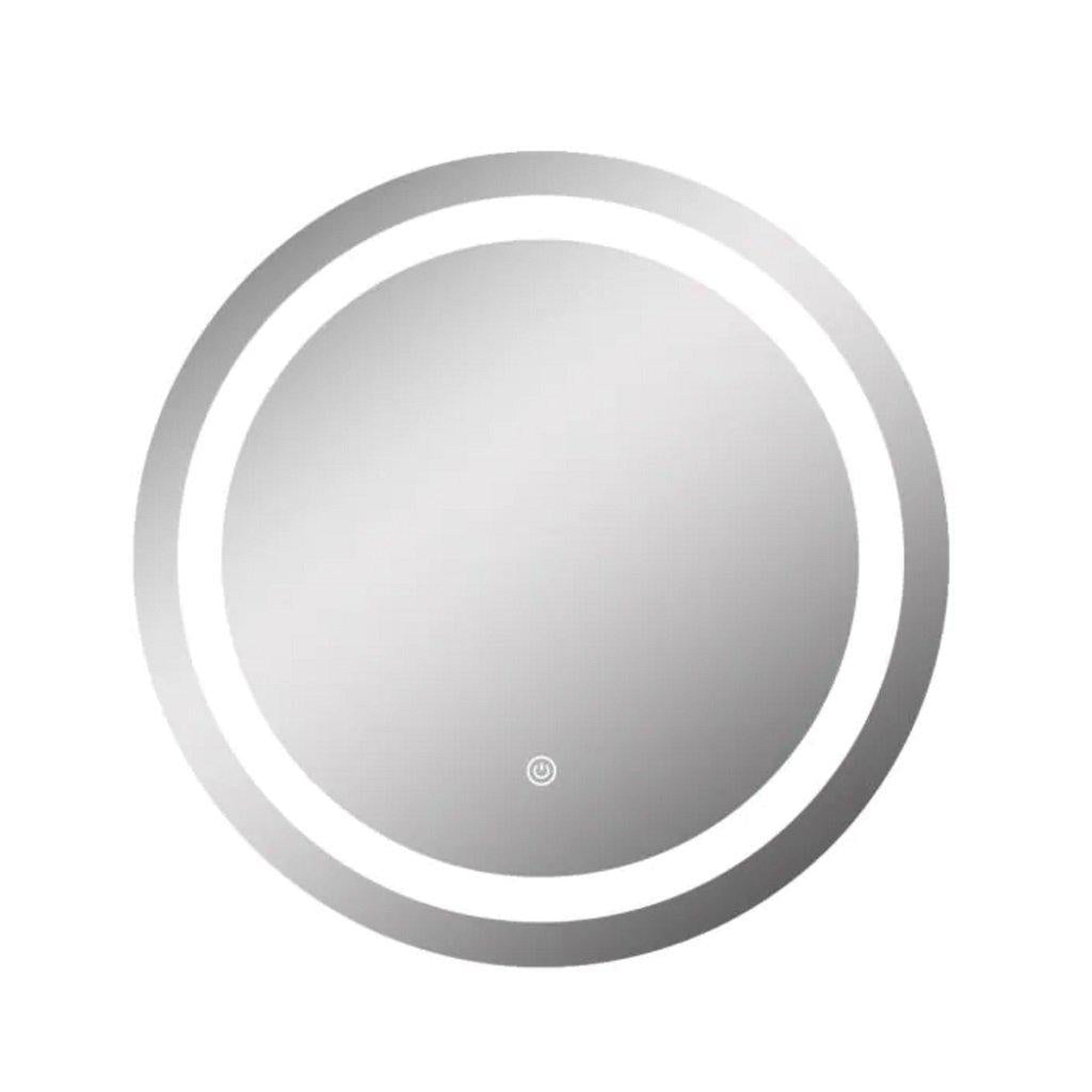 Lighted Impressions, Lighted Impressions Moon 24" Round Frameless Wall-Mounted LED Mirror With Touch Sensor