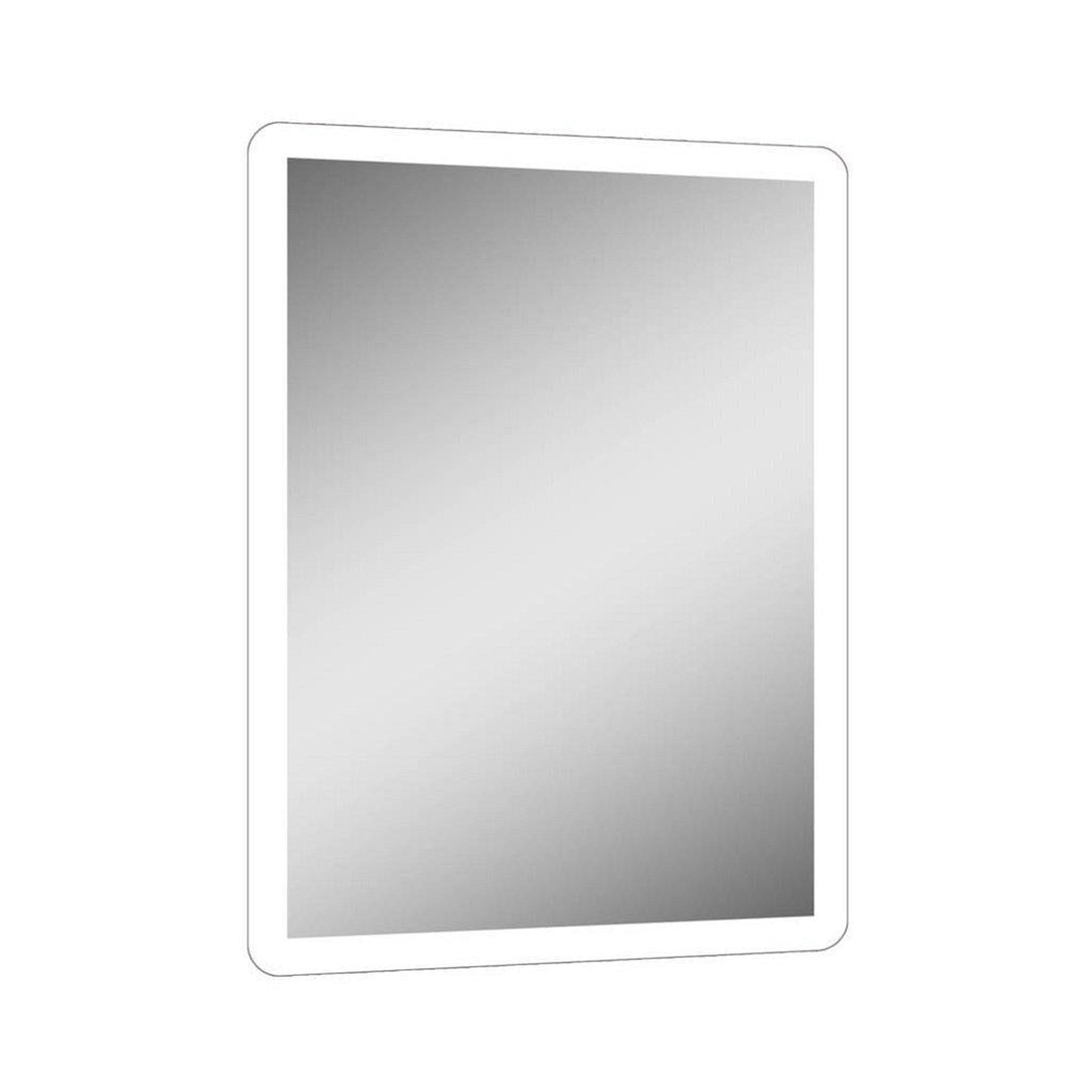 Lighted Impressions, Lighted Impressions Stratus 20" x 28" Rectangular Frameless Wall-Mounted LED Mirror With 3-Section Rocker Switch