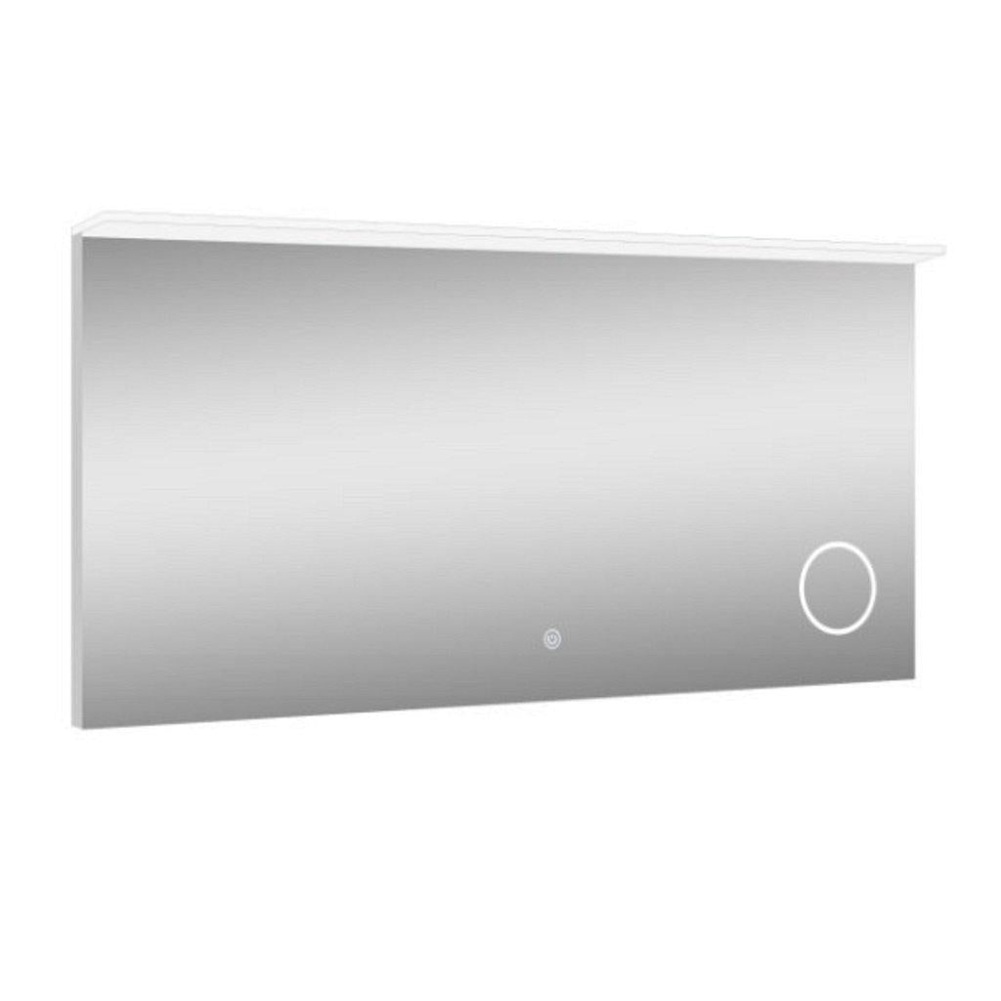 Lighted Impressions, Lighted Impressions Transit 48" x 24" Rectangular Frameless Wall-Mounted LED Mirror With Touch Sensor, 3X Magnifier & Mirrored Sides