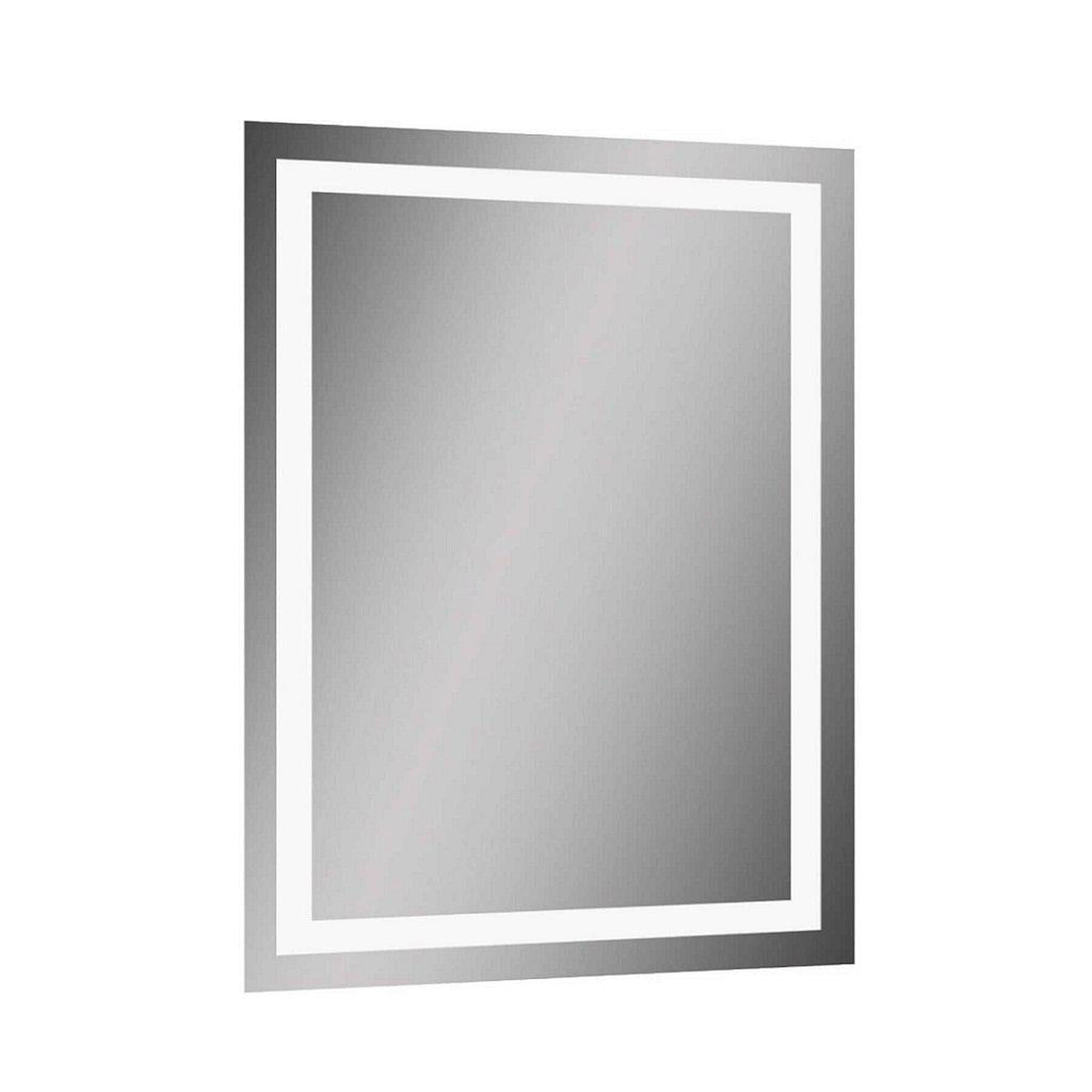 Lighted Impressions, Lighted Impressions Vero 20" x 28" Rectangular Frameless Wall-Mounted LED Mirror With 3-Section Rocker Switch