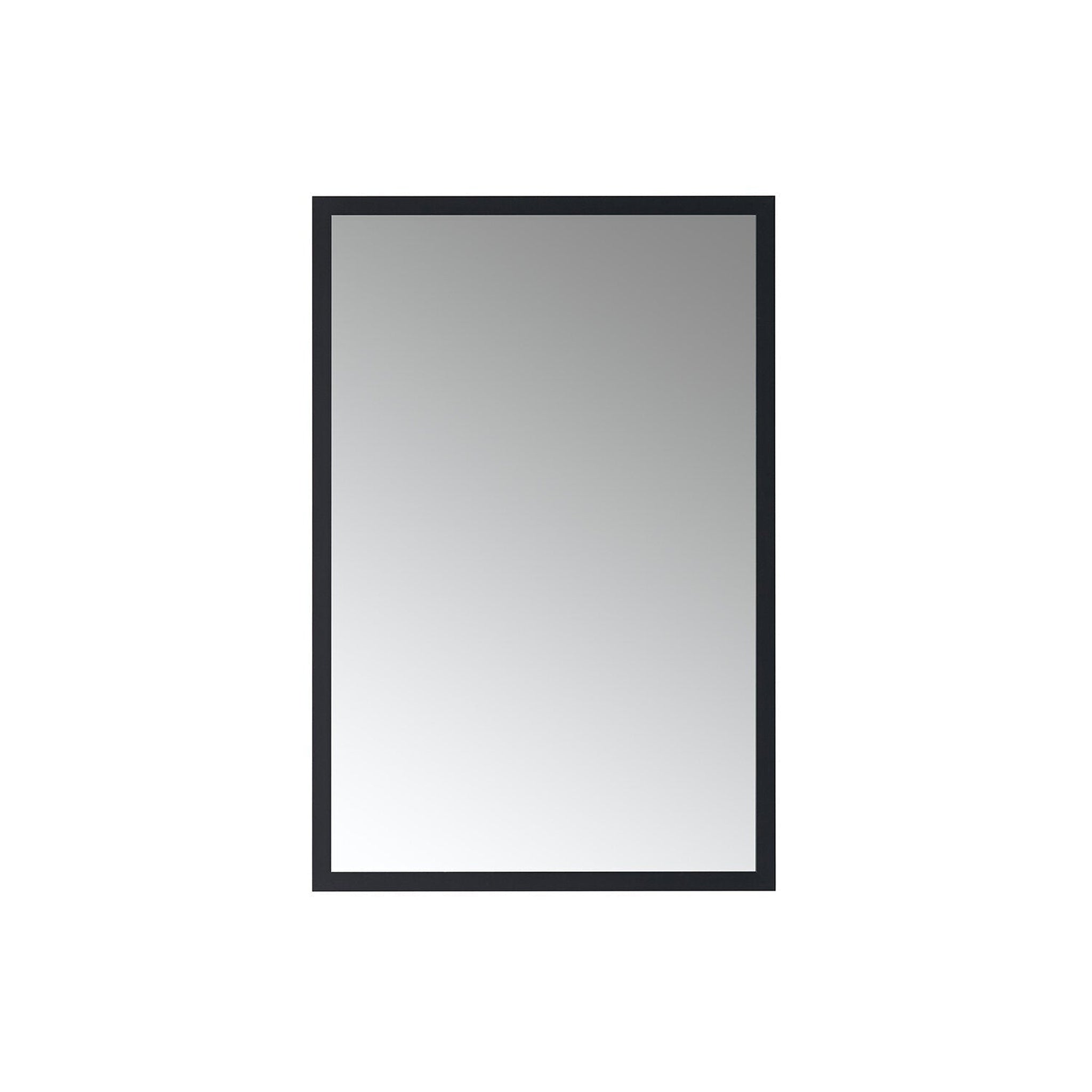 Luxaar, Luxaar Nuovo 24" x 36" Matte Black Wall-Mounted Framed Mirror