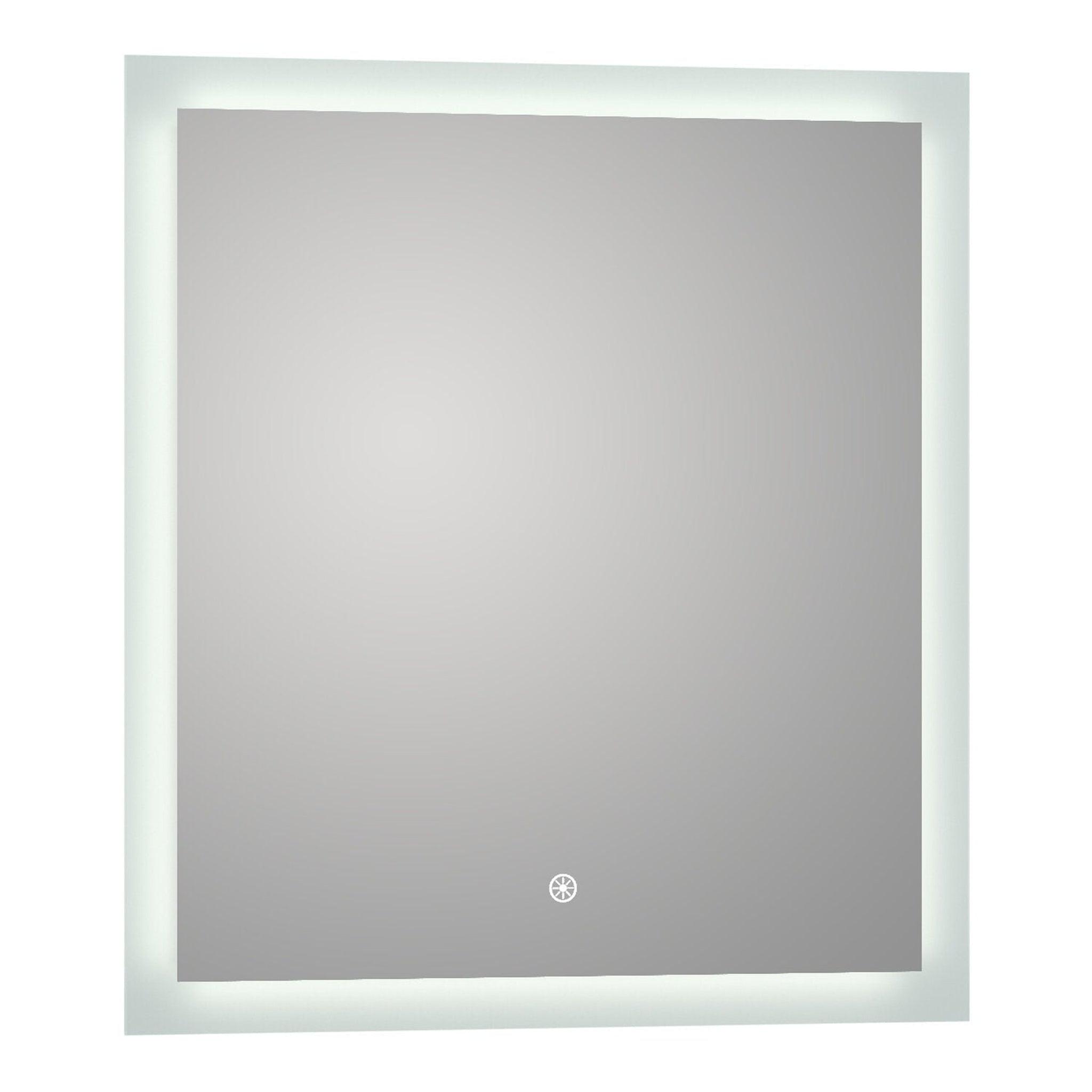 Luxaar, Luxaar Puralite 34" x 36" LED Wall-Mounted Backlit Vanity Mirror With Memory Dimmer