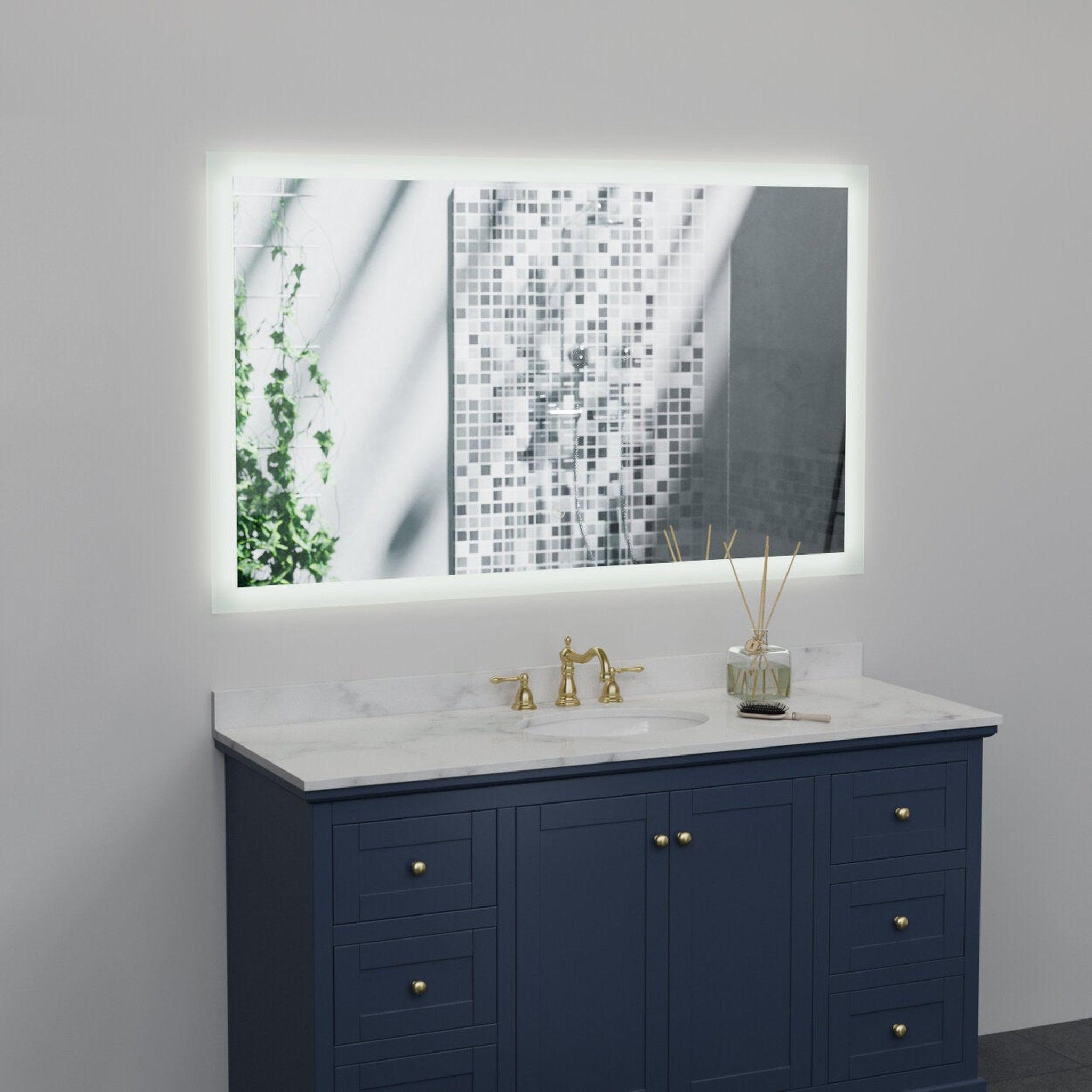 Luxaar, Luxaar Puralite 60" x 36" LED Wall-Mounted Backlit Vanity Mirror With Memory Dimmer