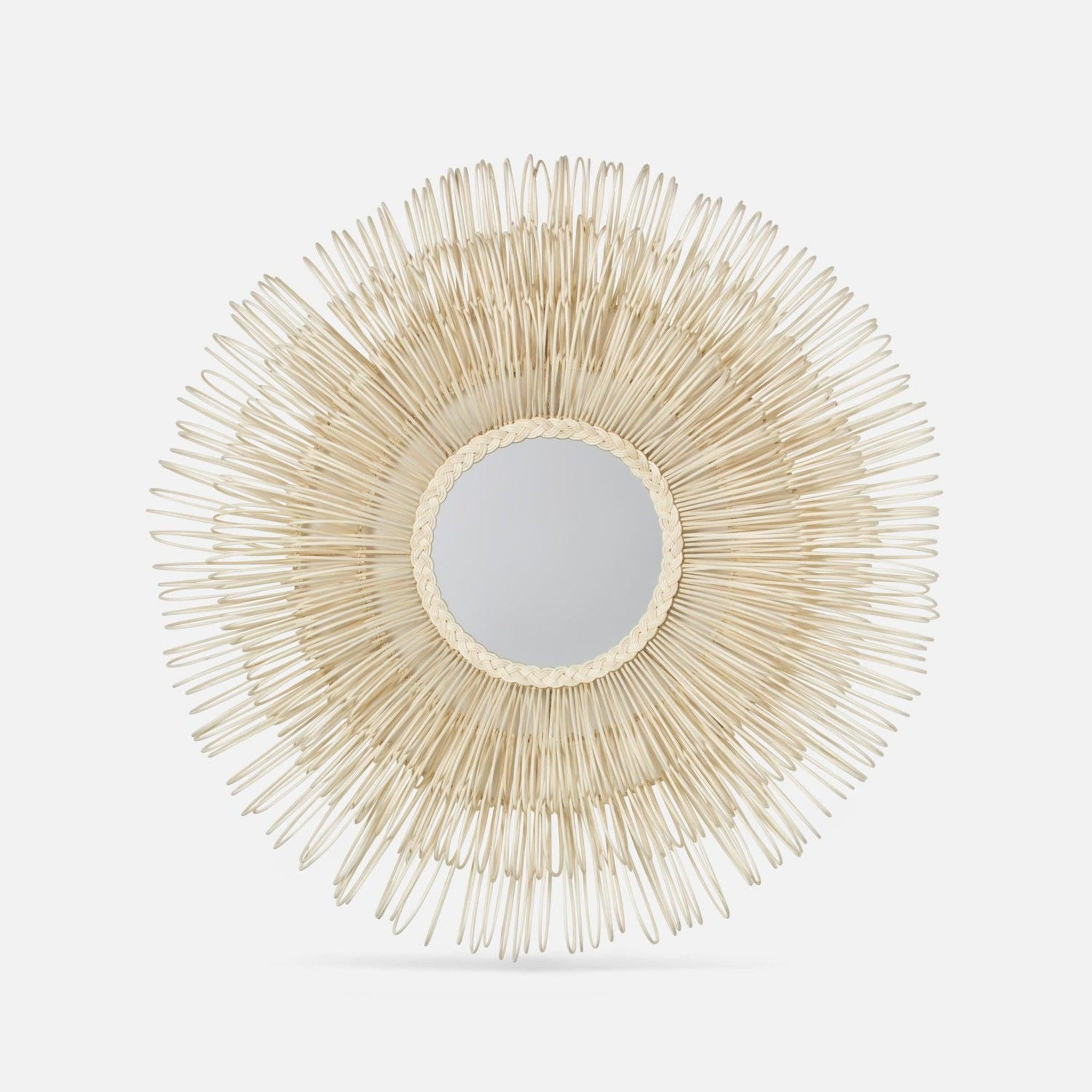 Made Goods, Made Goods Adeera 42" Round Natural White Cane Mirror