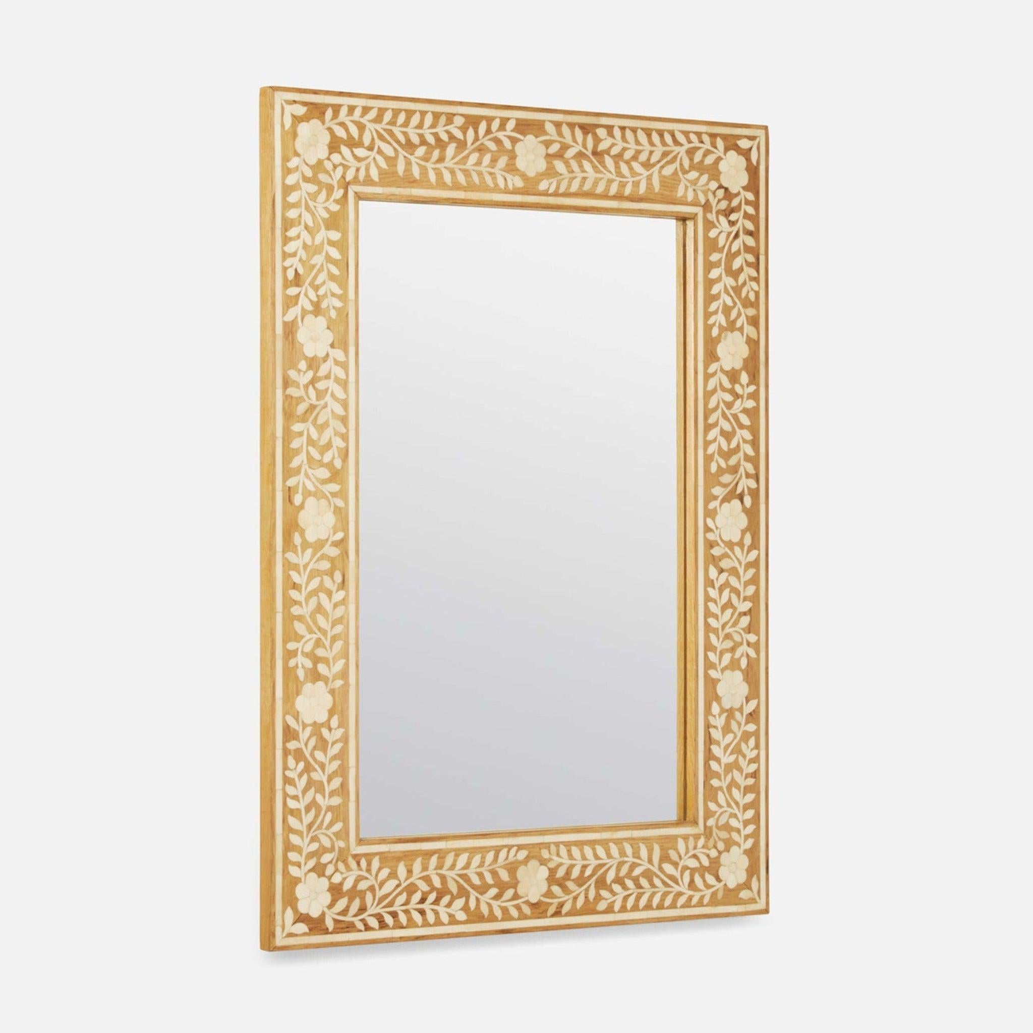 Made Goods, Made Goods Adelise 30" x 40" Rectangular Natural Oak Bone Mirror