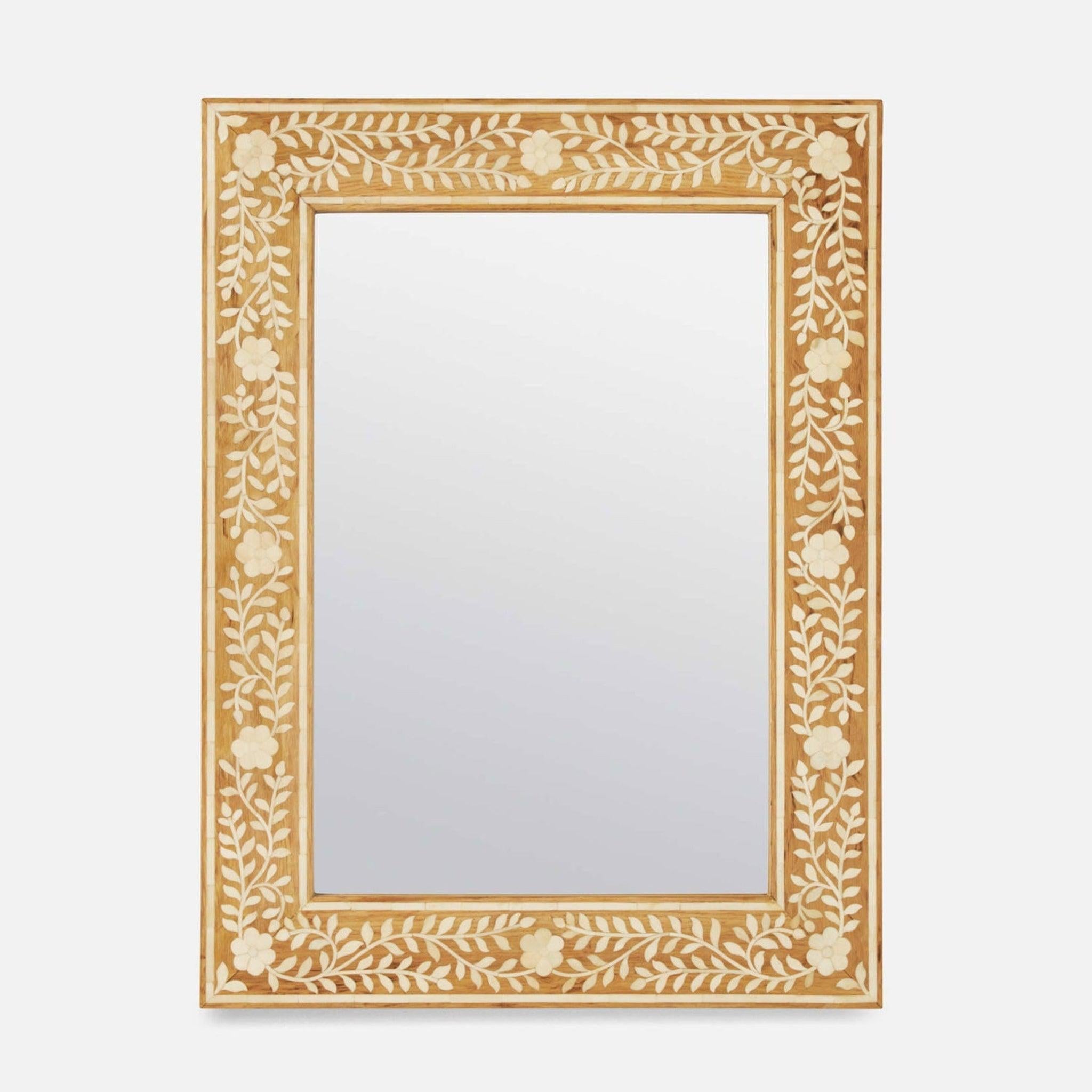 Made Goods, Made Goods Adelise 30" x 40" Rectangular Natural Oak Bone Mirror