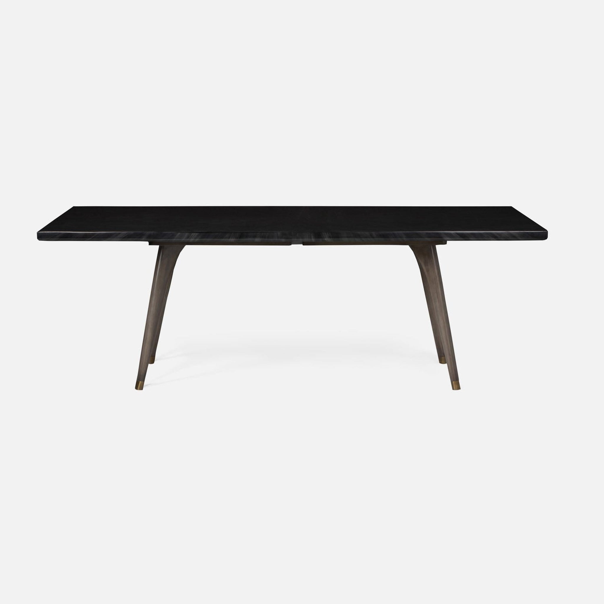 US Bath Store, Made Goods Alder 72" Gray Stained Oak Dinning Table With Rectangle Dark Faux Horn Table Top