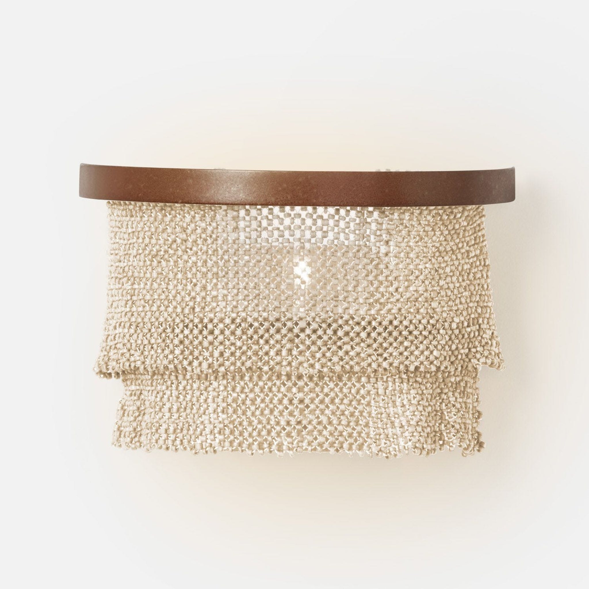 Made Goods, Made Goods Patricia 12" 1-Light Gold Metal Sconce with Tightly Woven Natural Coco Beads