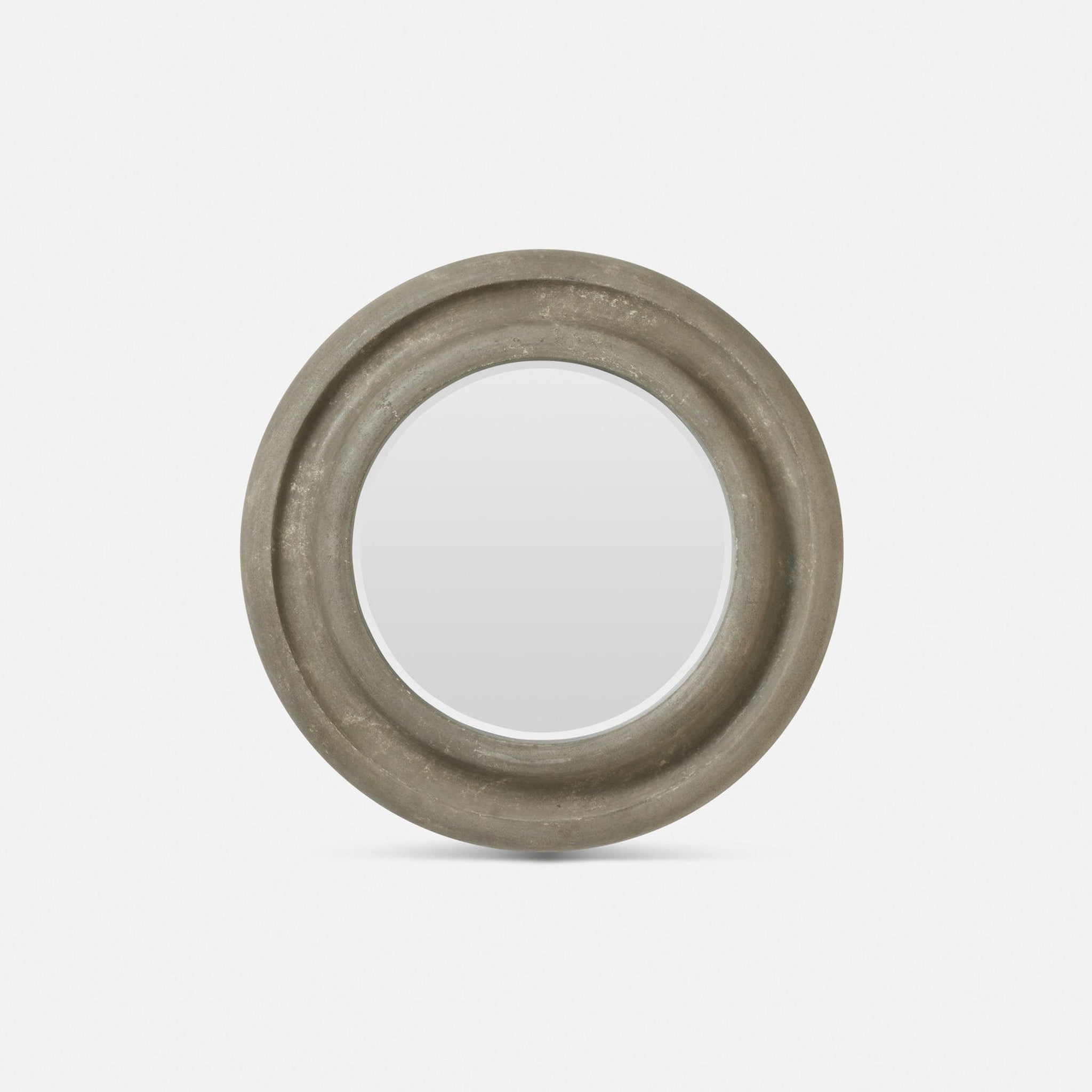 Made Goods, Made Goods Simone 32" Round Raw Gray Cast Stone Mirror