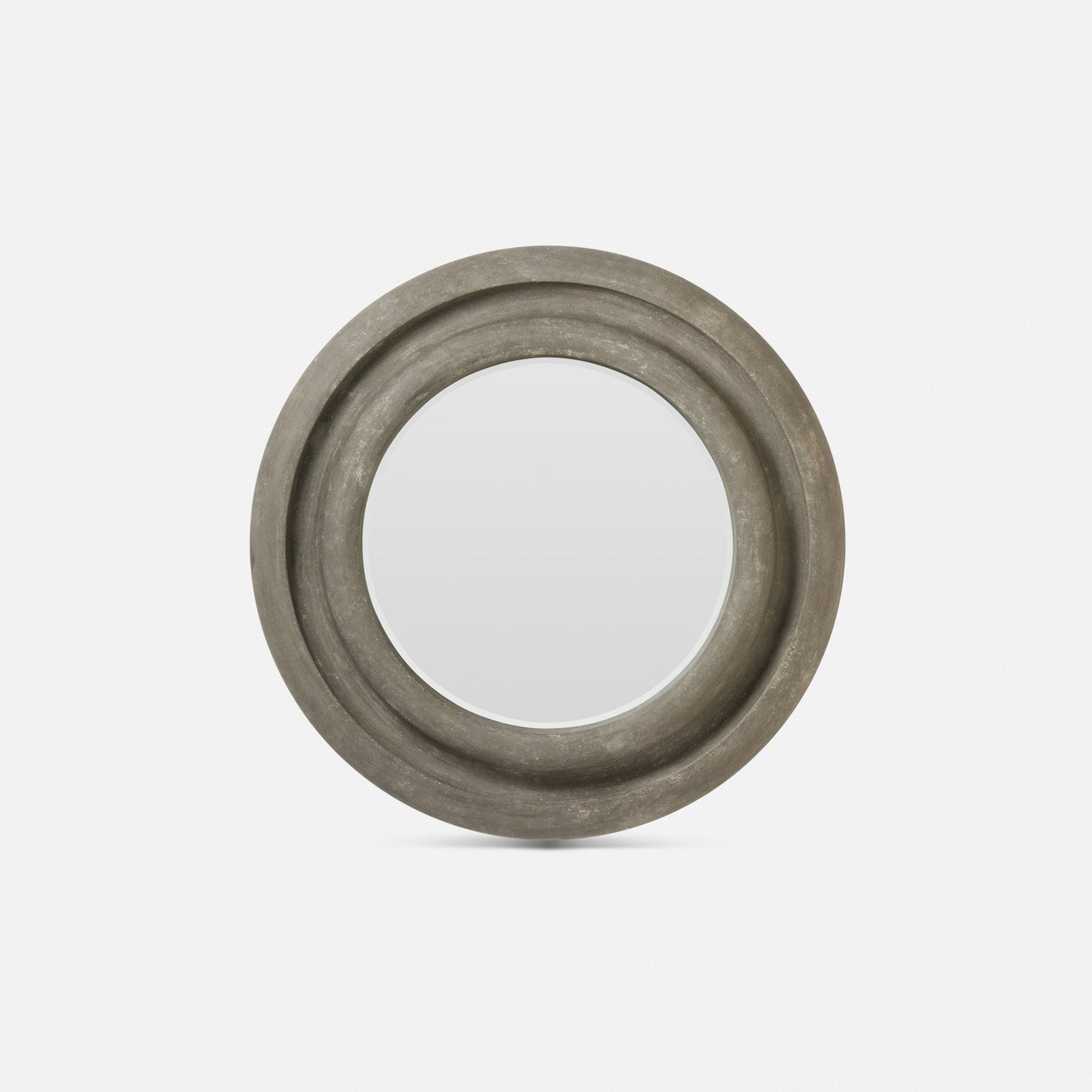 Made Goods, Made Goods Simone 40" Round Raw Gray Cast Stone Mirror