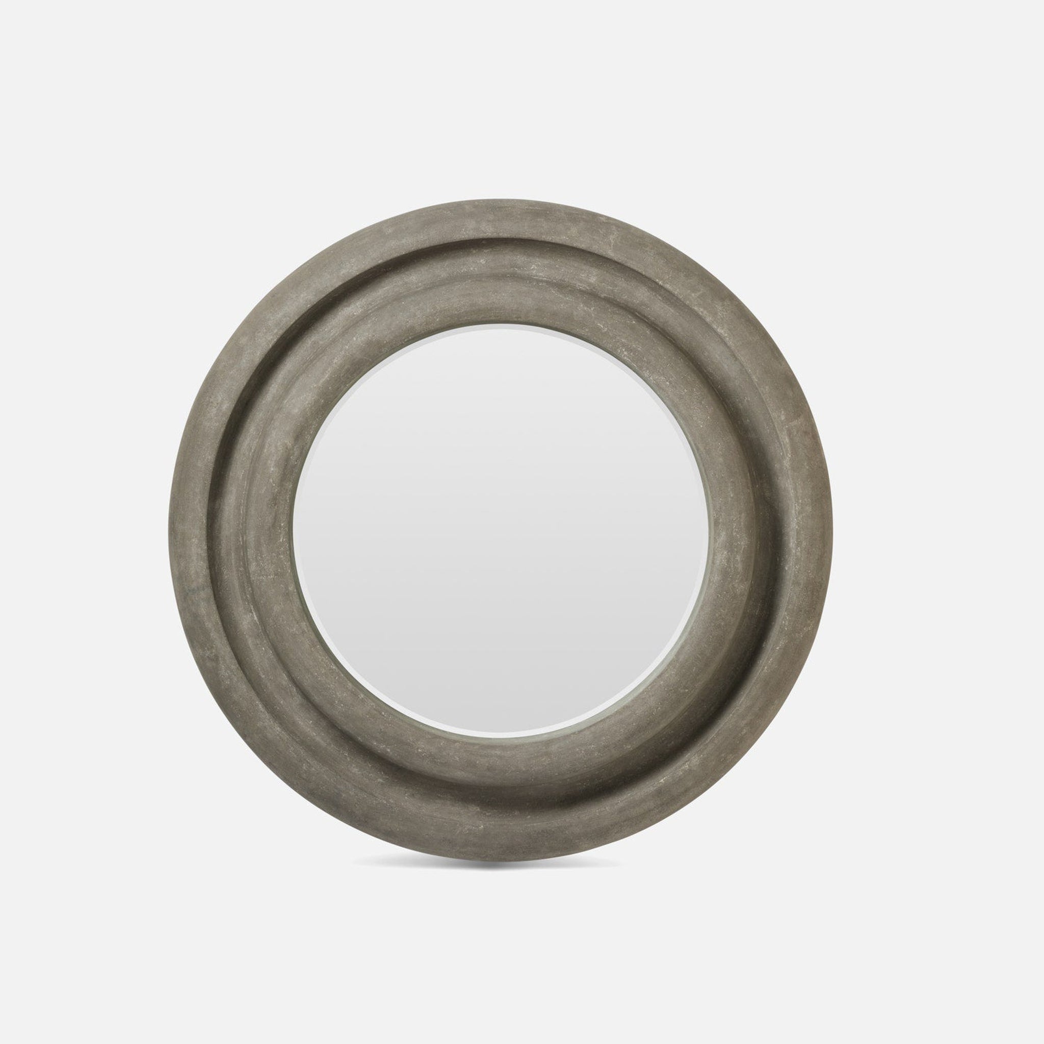 Made Goods, Made Goods Simone 48" Round Raw Gray Cast Stone Mirror