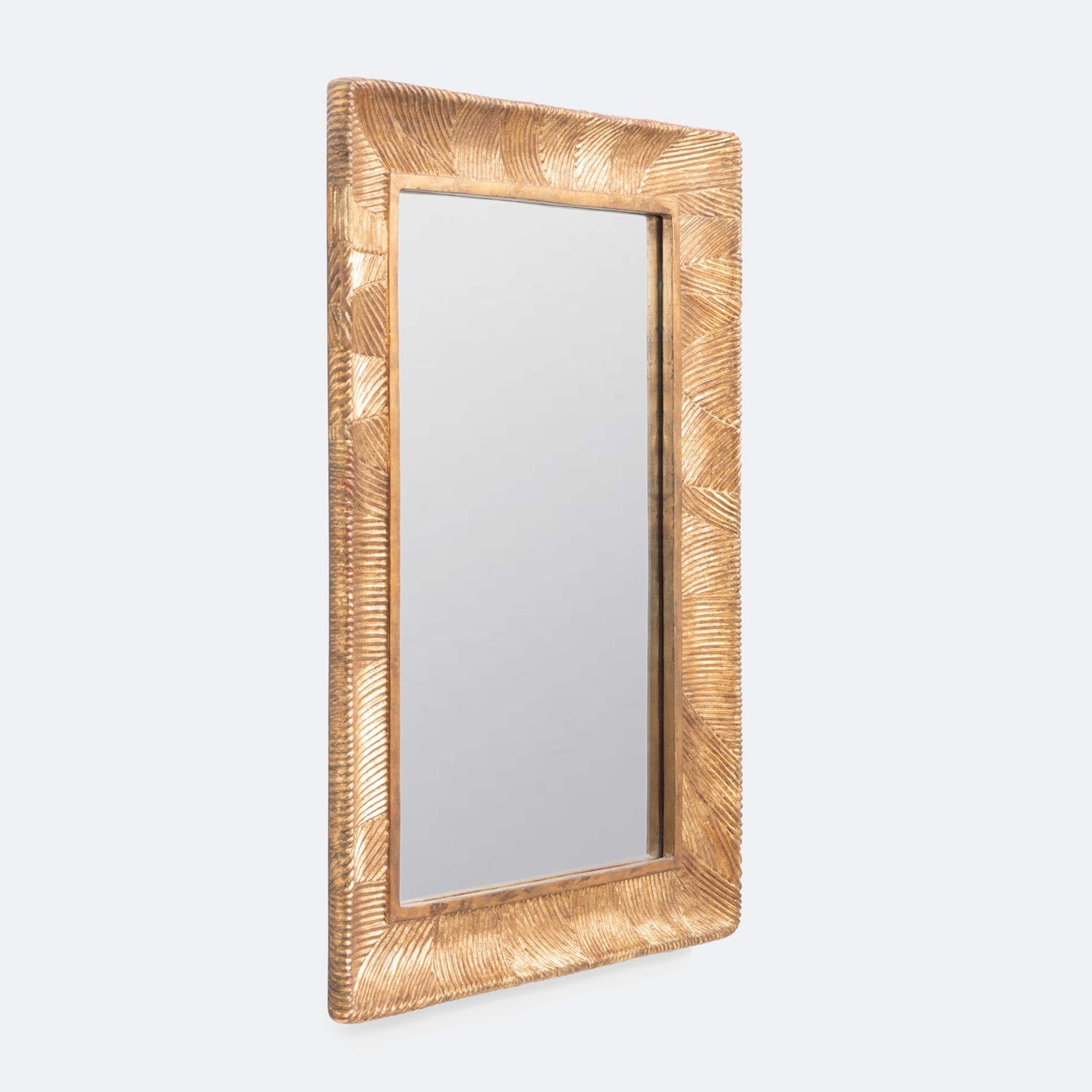 Made Goods, Made Goods Thiago 26" x 38" Rectangle Aged Gold Leafed Resin Mirror