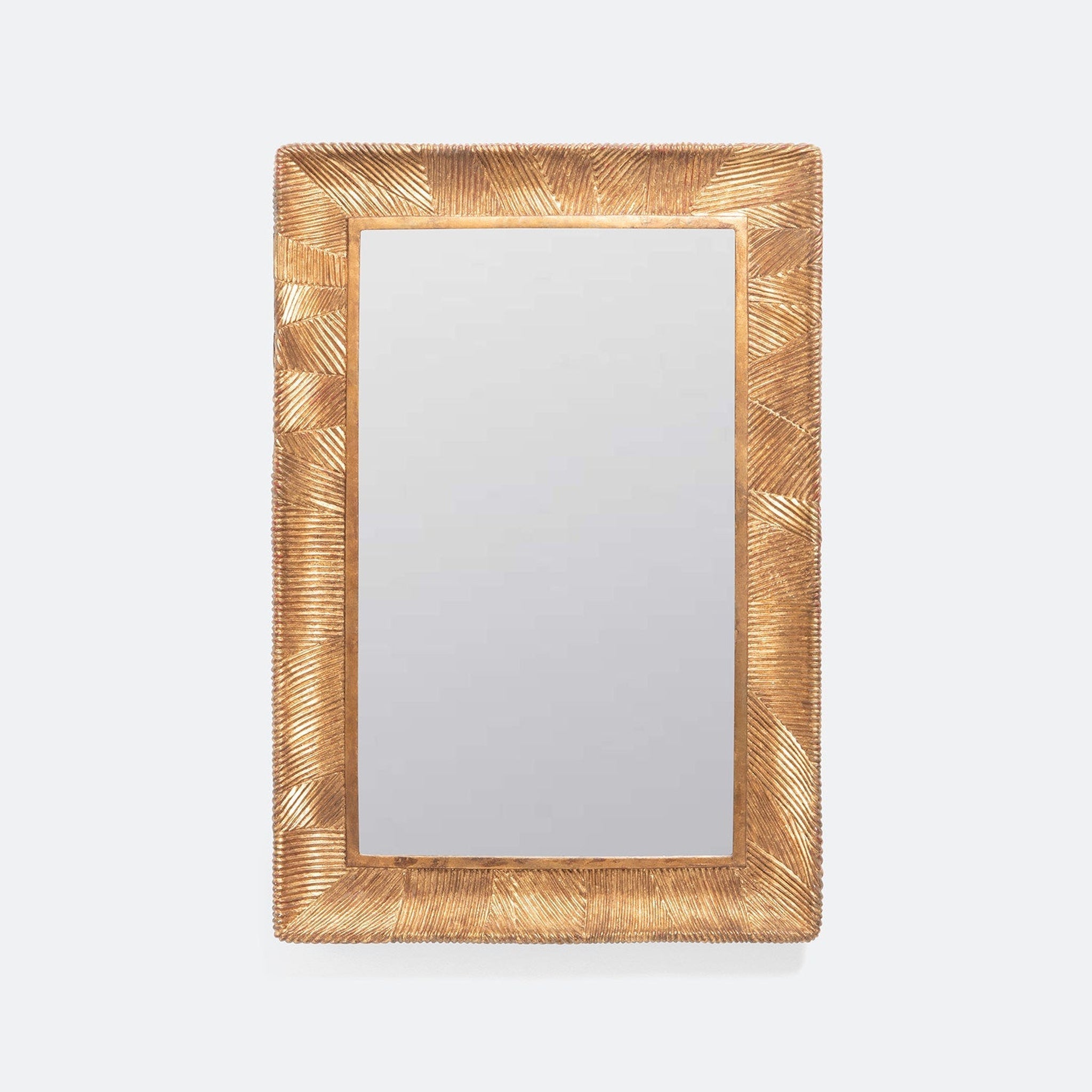 Made Goods, Made Goods Thiago 26" x 38" Rectangle Aged Gold Leafed Resin Mirror