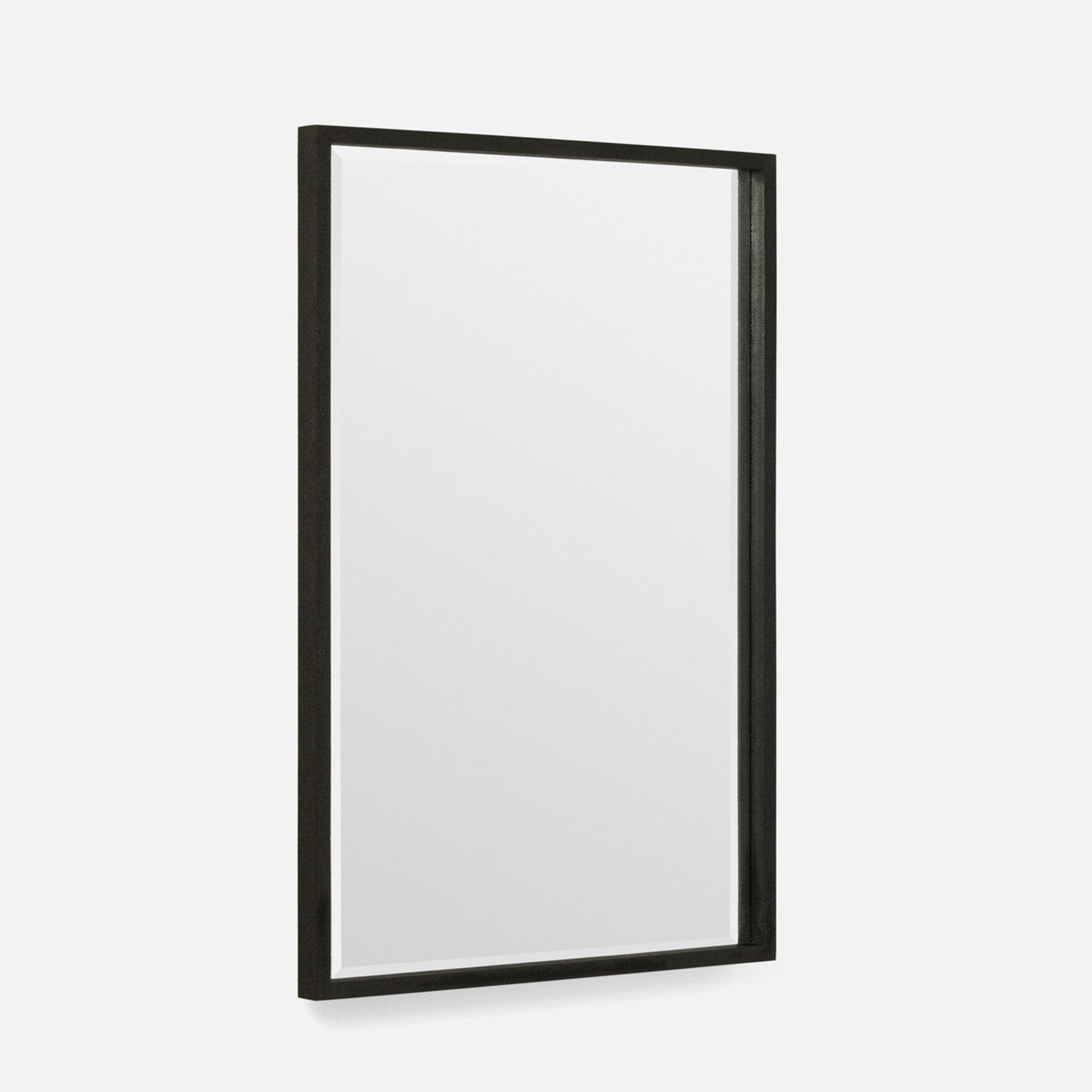 Made Goods, Made Goods Valaria 26"L x 38" Rectangle Black Realistic Faux Shagreen Mirror