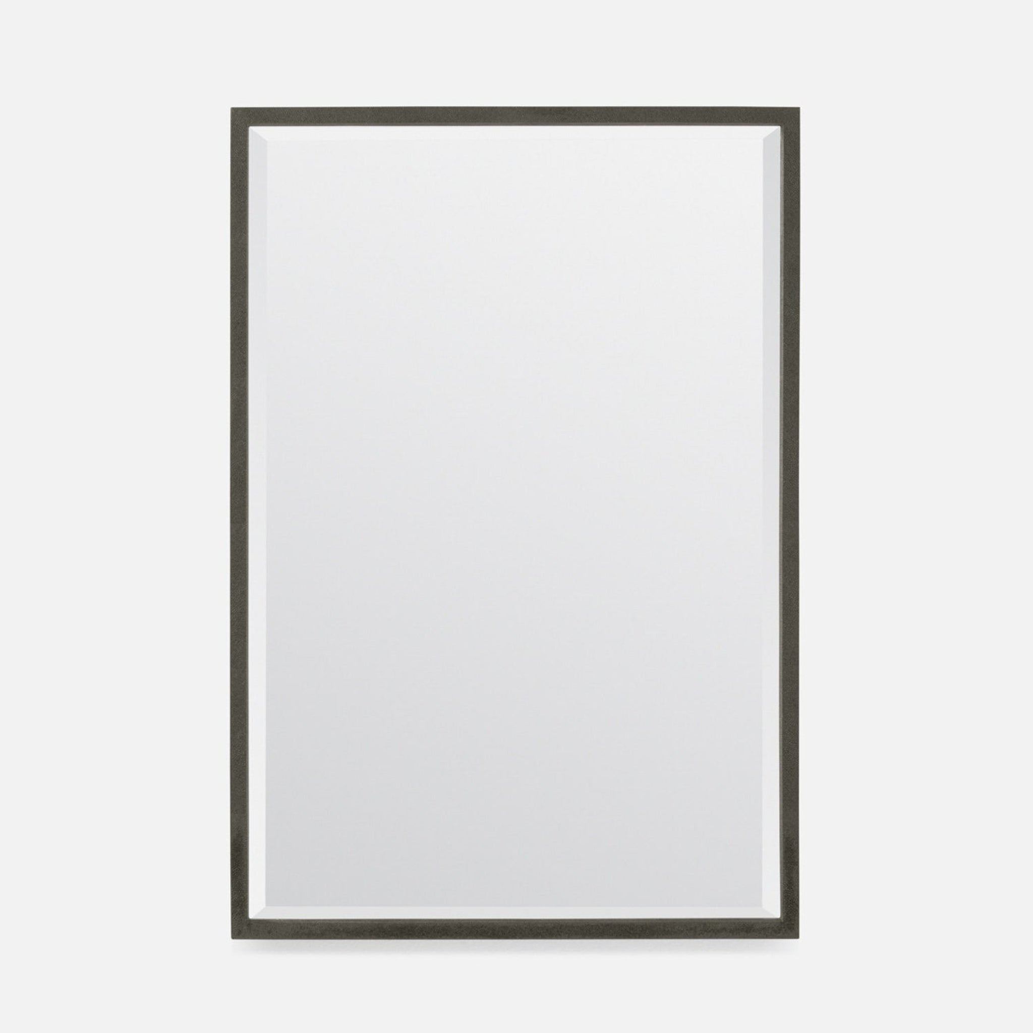 Made Goods, Made Goods Valaria 26"L x 38" Rectangle Cool Gray Realistic Faux Shagreen Mirror