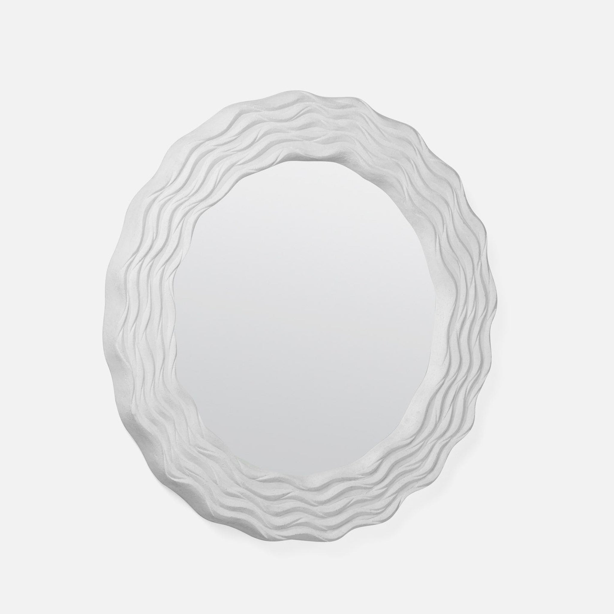 Made Goods, Made Goods Viola 40" Round White Cast Stone Mirror