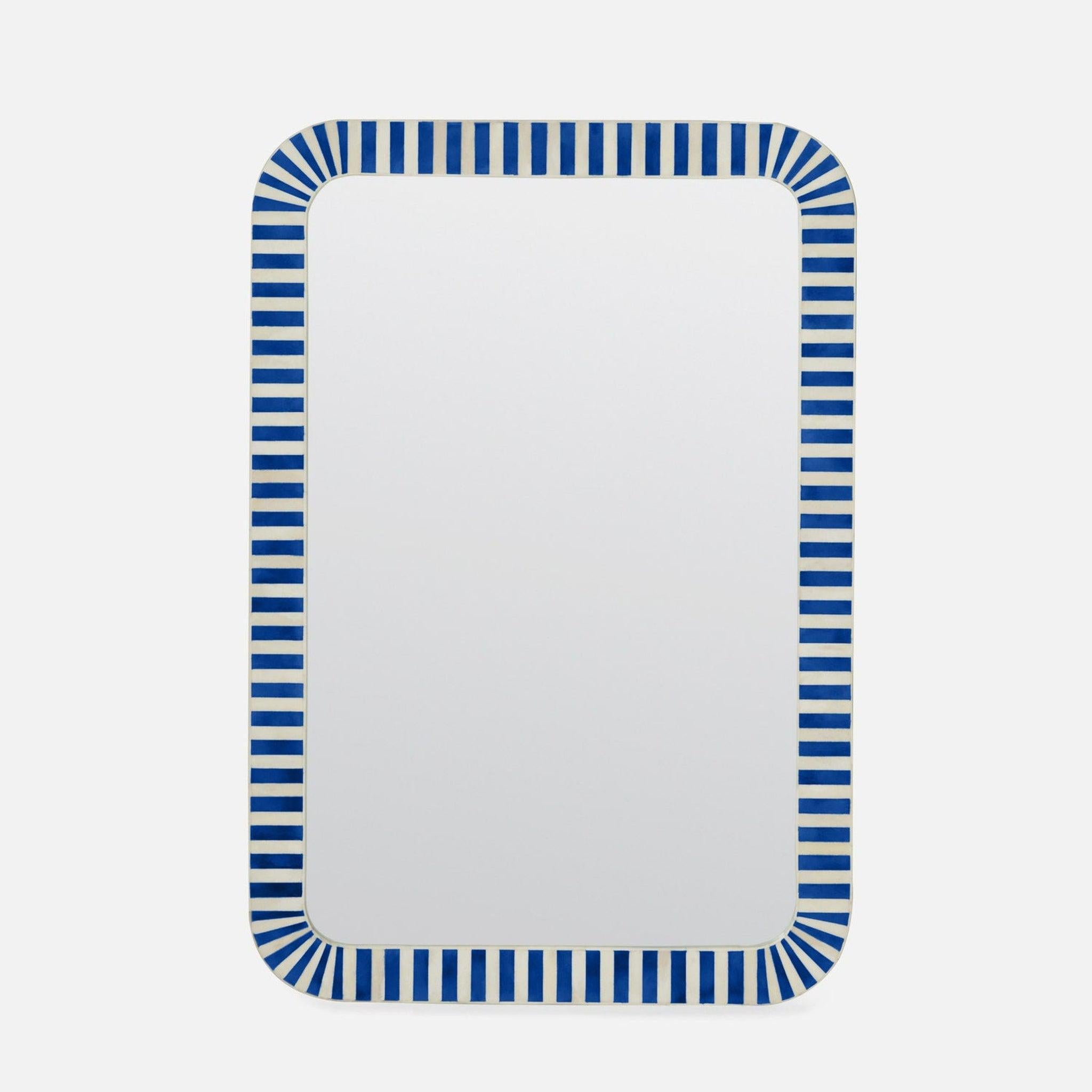 Made Goods, Made Goods Zavory 26" x 38" Rectangle Natural Bone/Navy Resin Mirror