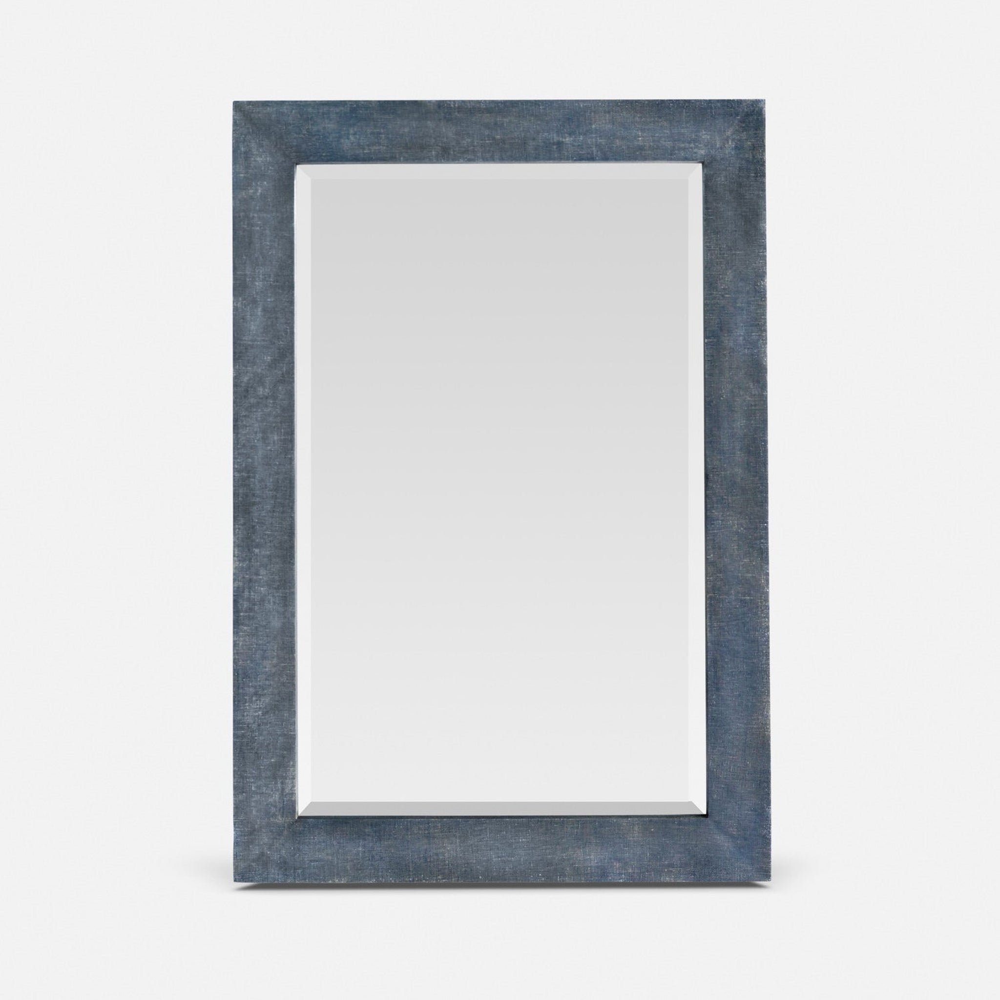 Made Goods, Made Goods Zelina 26" x 38" Rectangle Metallic Denim Faux Linen Mirror