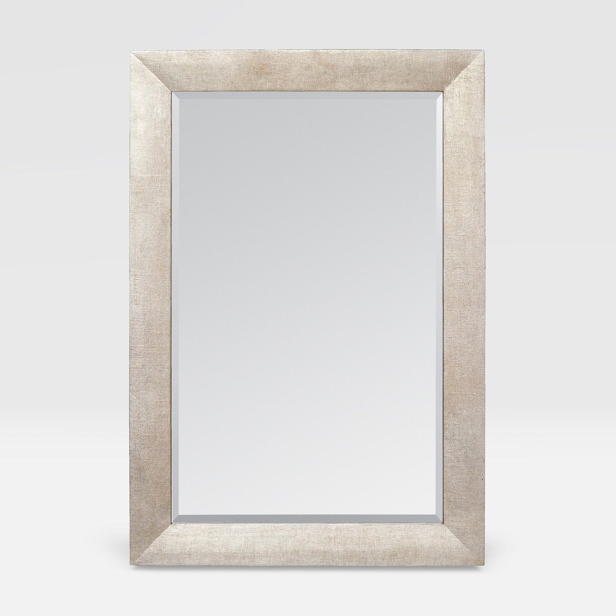 Made Goods, Made Goods Zelina 26" x 38" Rectangle Warm Silver Faux Linen Mirror