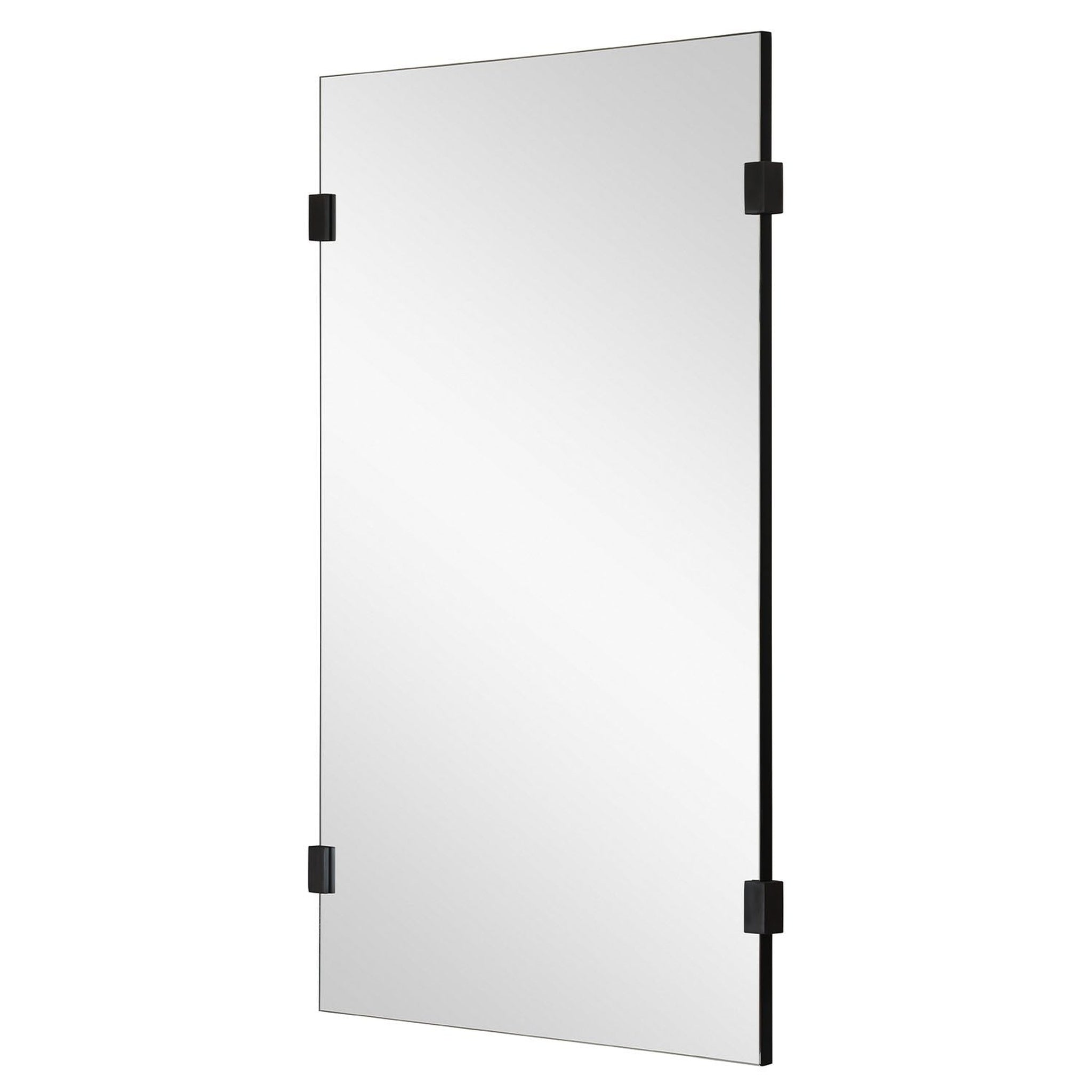 Mirror Home, Mirror Home 24" x 40"Rectangle bathroom mirror with hand cut and black nickel details.