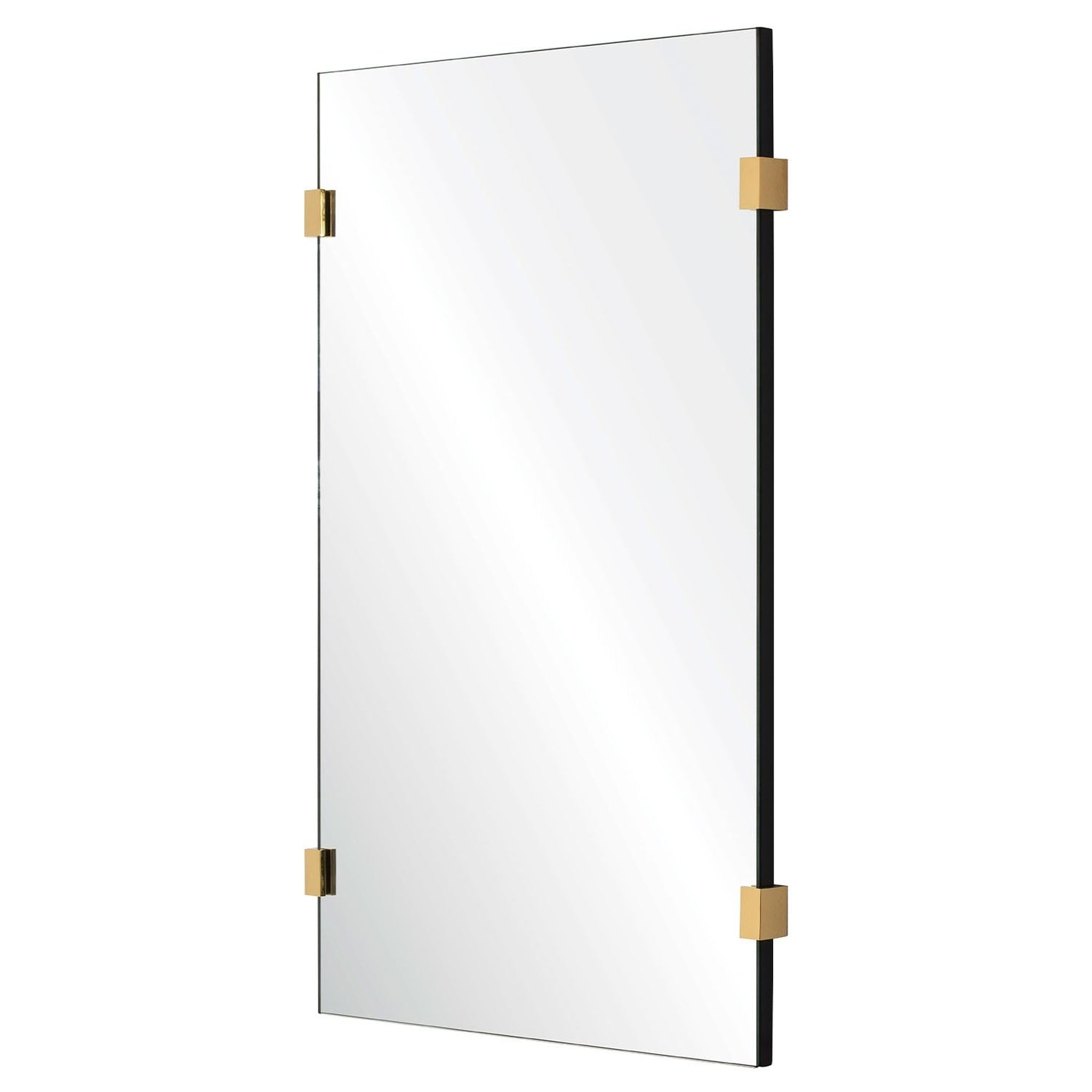 Mirror Home, Mirror Home 24" x 40"Rectangle bathroom mirror with hand cut and polished burnished brass details.